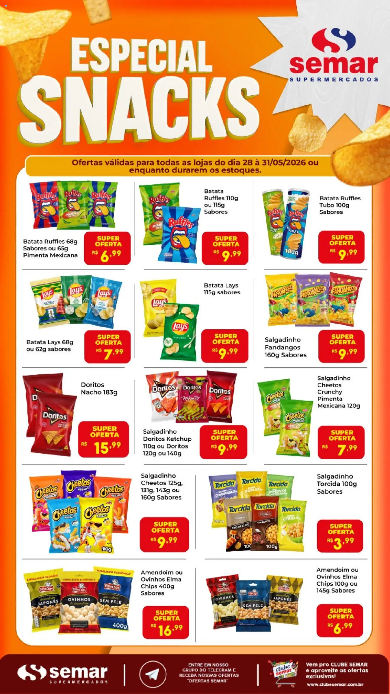 Semar Supermercado Folheto - válido de 28.05.2026 | Página: 1 | Produtos: Amendoim, Ketchup, Cheetos, Batata