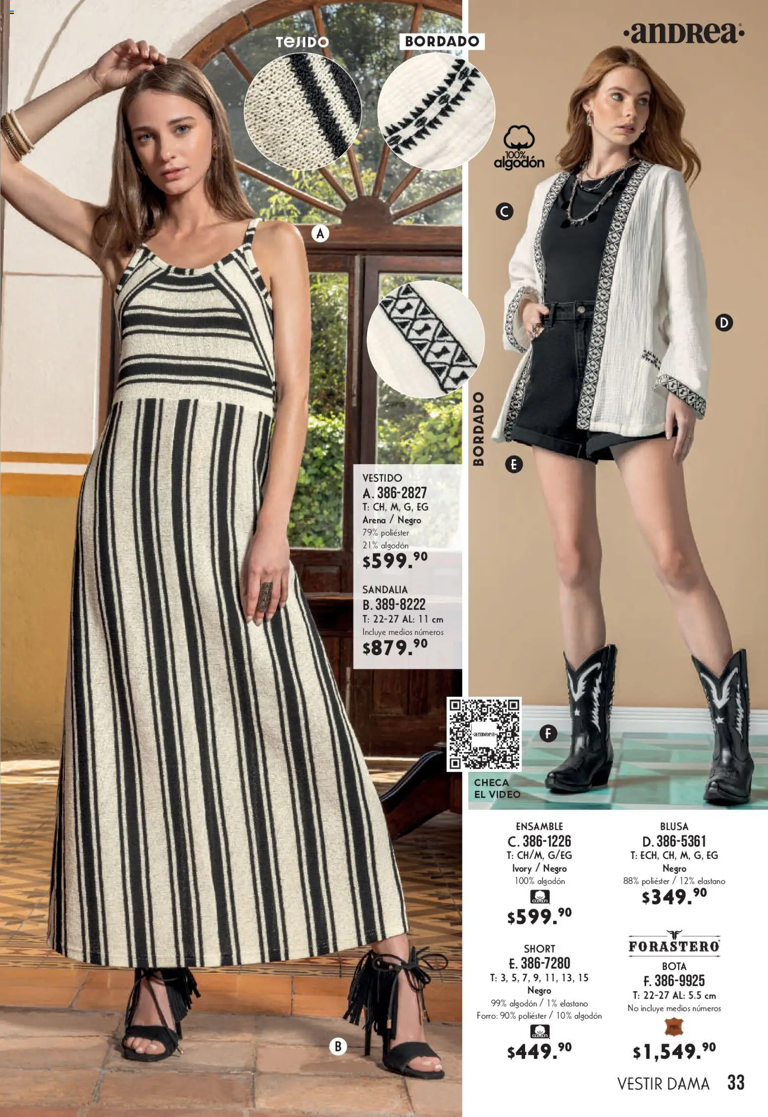 Nuevas ofertas de Andrea válidas en toda la República Mexicana desde el 22.03.2026. ¡Encuentra las mejores ofertas en Andrea catálogo Lo más top! | Página: 33 | Productos: Blusa, Algodón, Vestido, Video