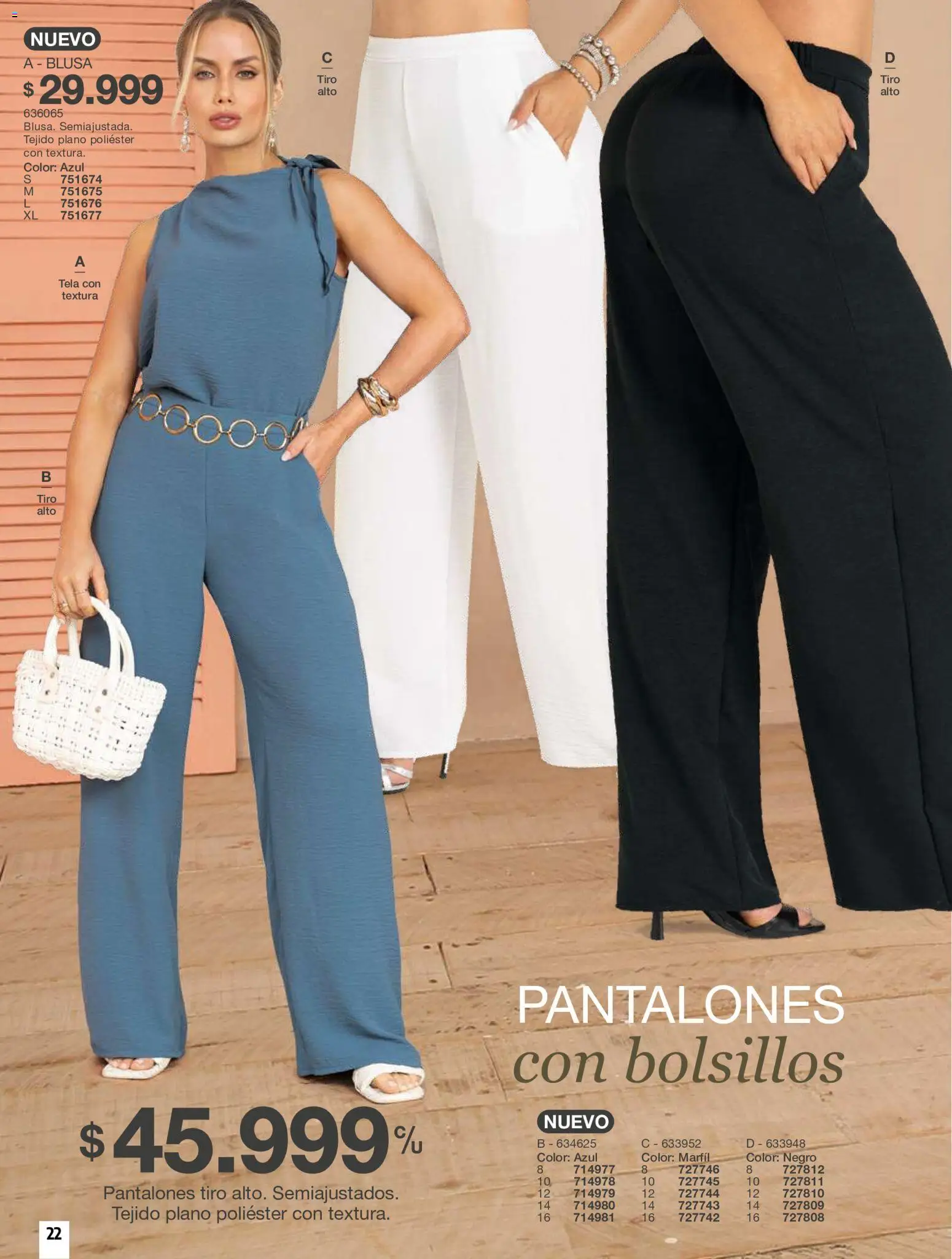 Carmel revista - valida desde el 01/10/2026 | Página: 22 | Productos: Bolsillos, Blusa, Pantalones
