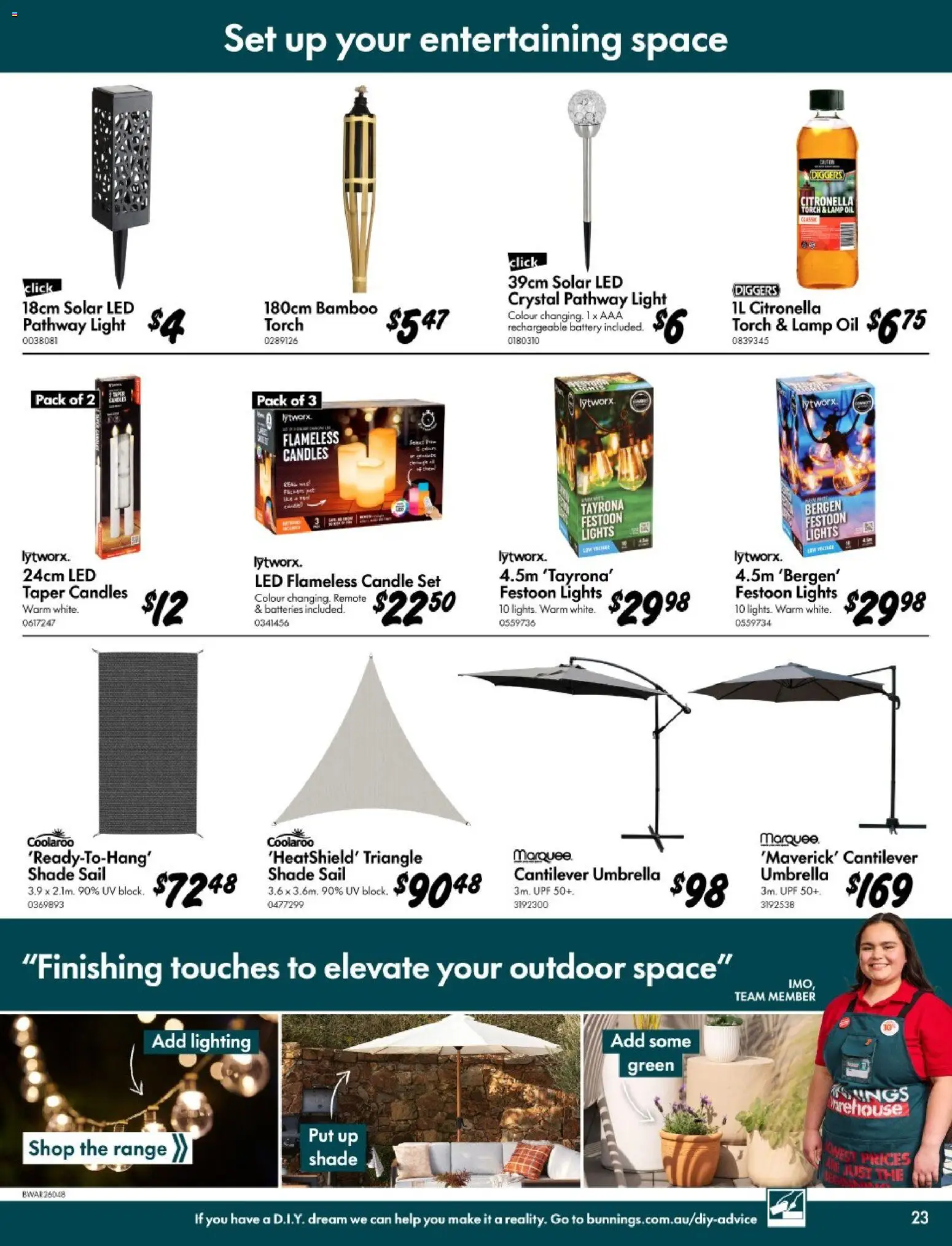 Bunnings Warehouse catalogue - valid from 11.03.2026 | Page: 23 | Products: Light, Oil, Candles, Candle