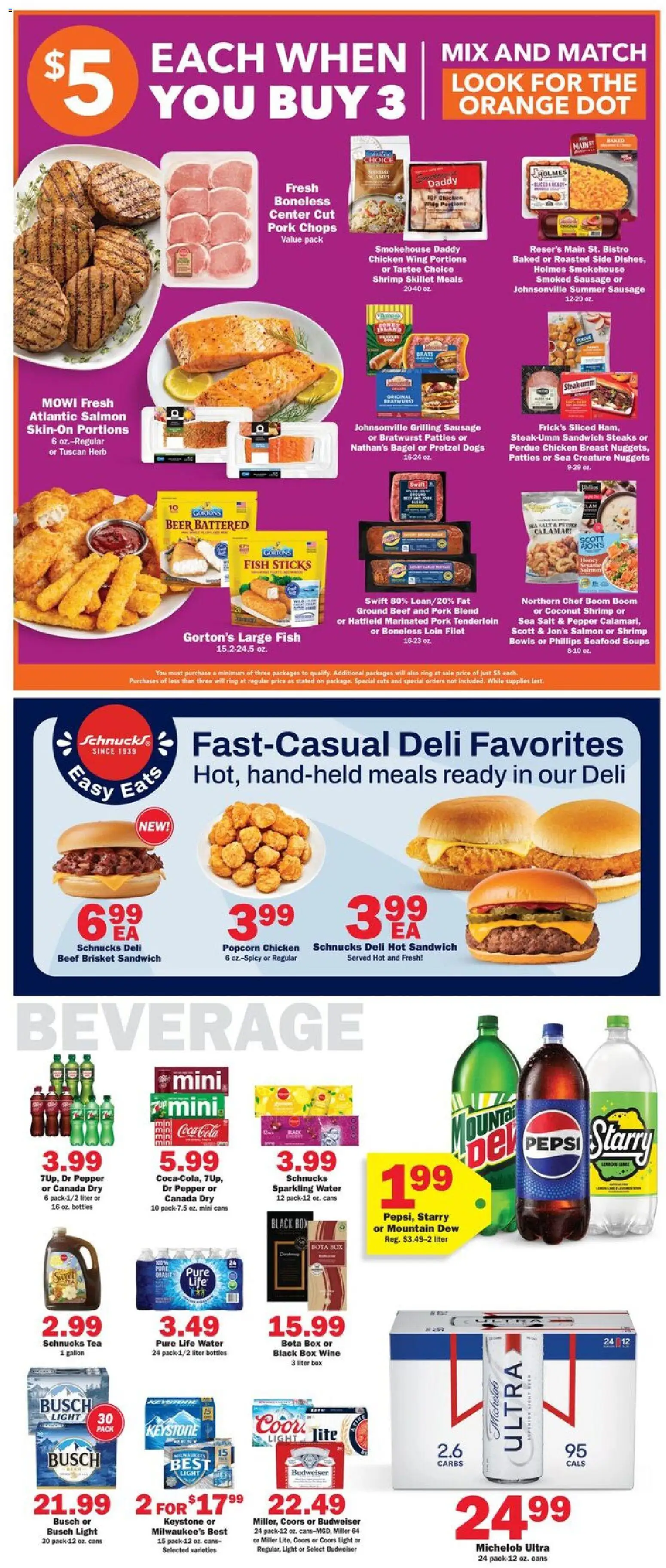 Schnucks Weekly Print Ad - IL - valid from 27.05.2026 | Page: 3 | Products: Box, Fish, Water, Sausage