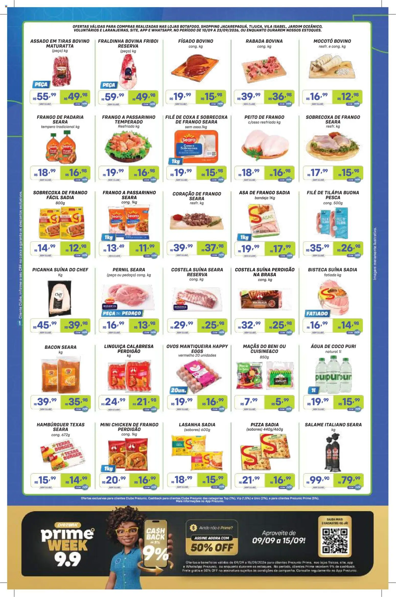 Prezunic Folheto - válido de 10/09/2026 | Página: 3 | Produtos: Fraldinha, Asa de frango, Coração de frango, Lasanha