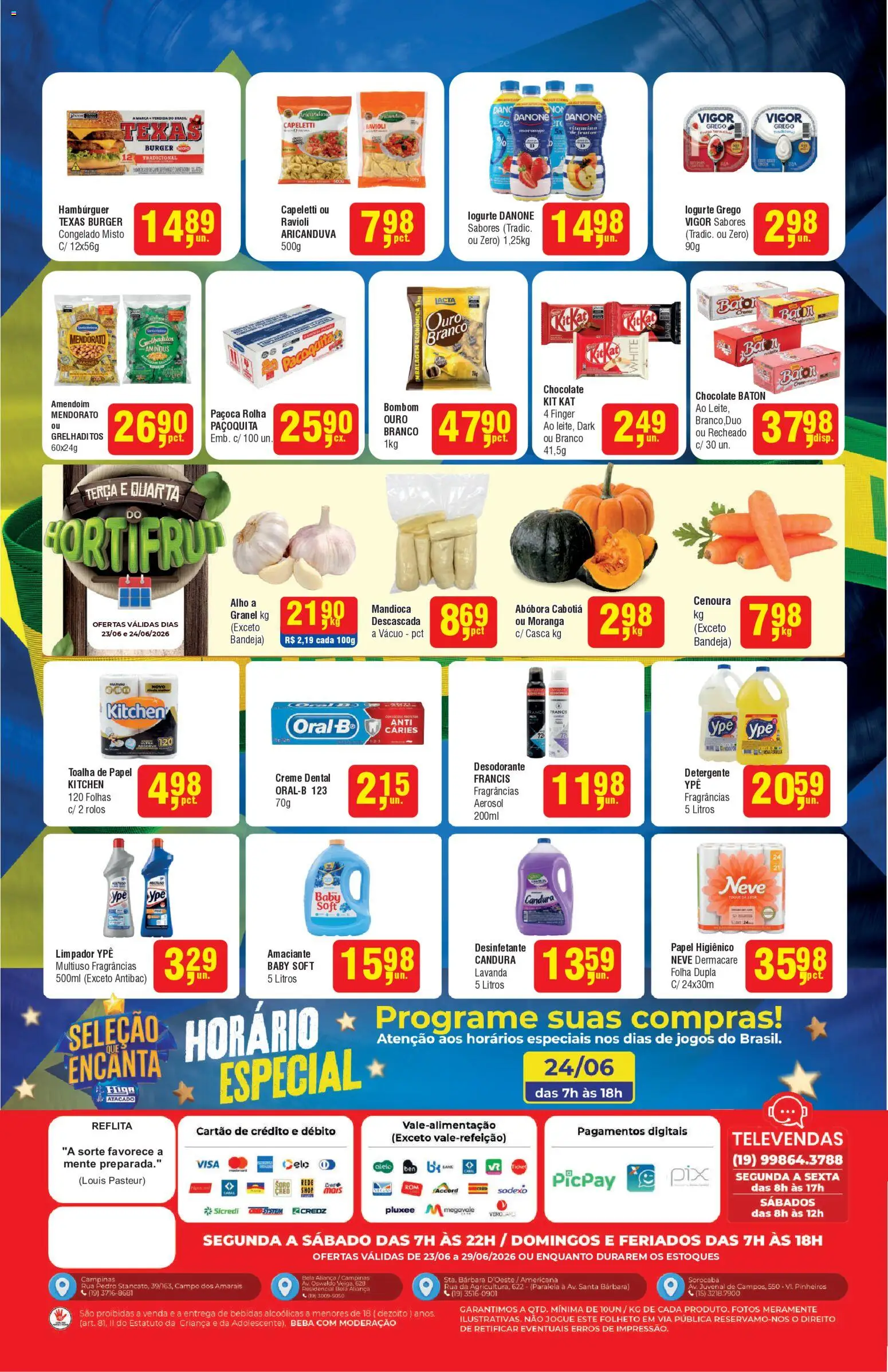 Higa Atacado Folheto - válido de 23/06/2026 | Página: 2 | Produtos: Abóbora, Bandeja, Bombom, Desinfetante