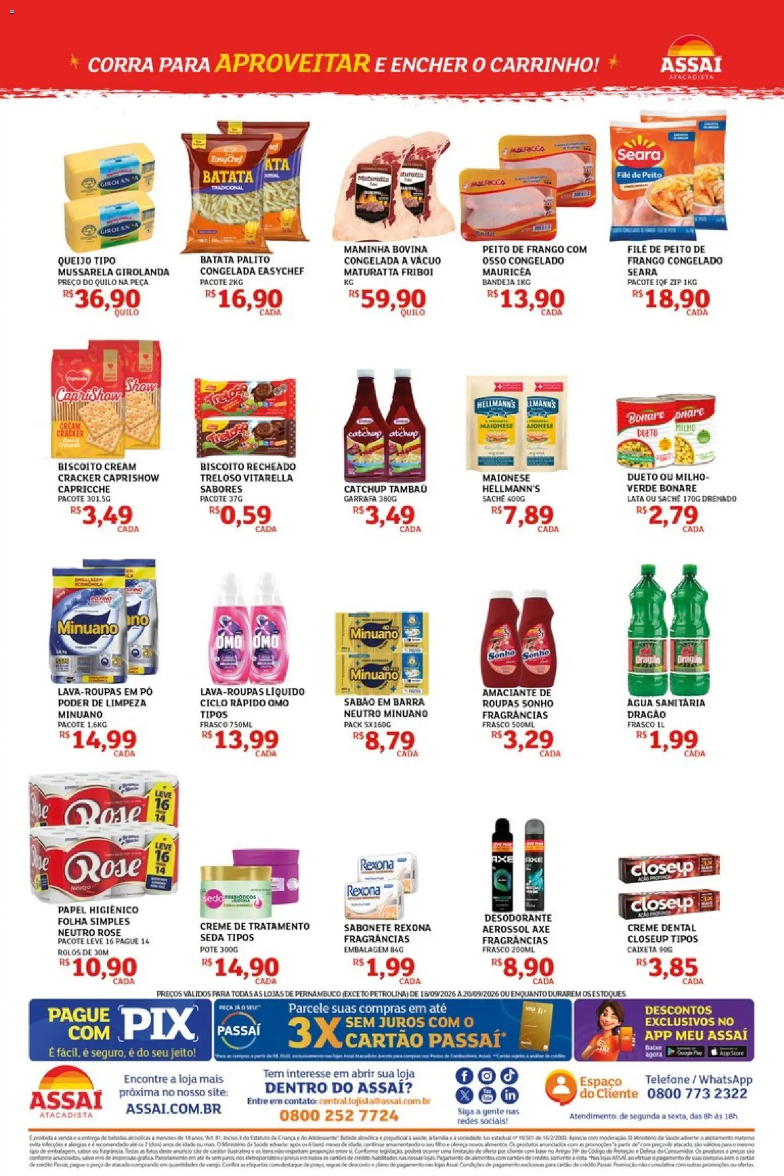 Assaí Atacadista Folheto - válido de 18/09/2026 | Página: 2 | Produtos: Desodorante, Amaciante de roupas, Creme, Maionese
