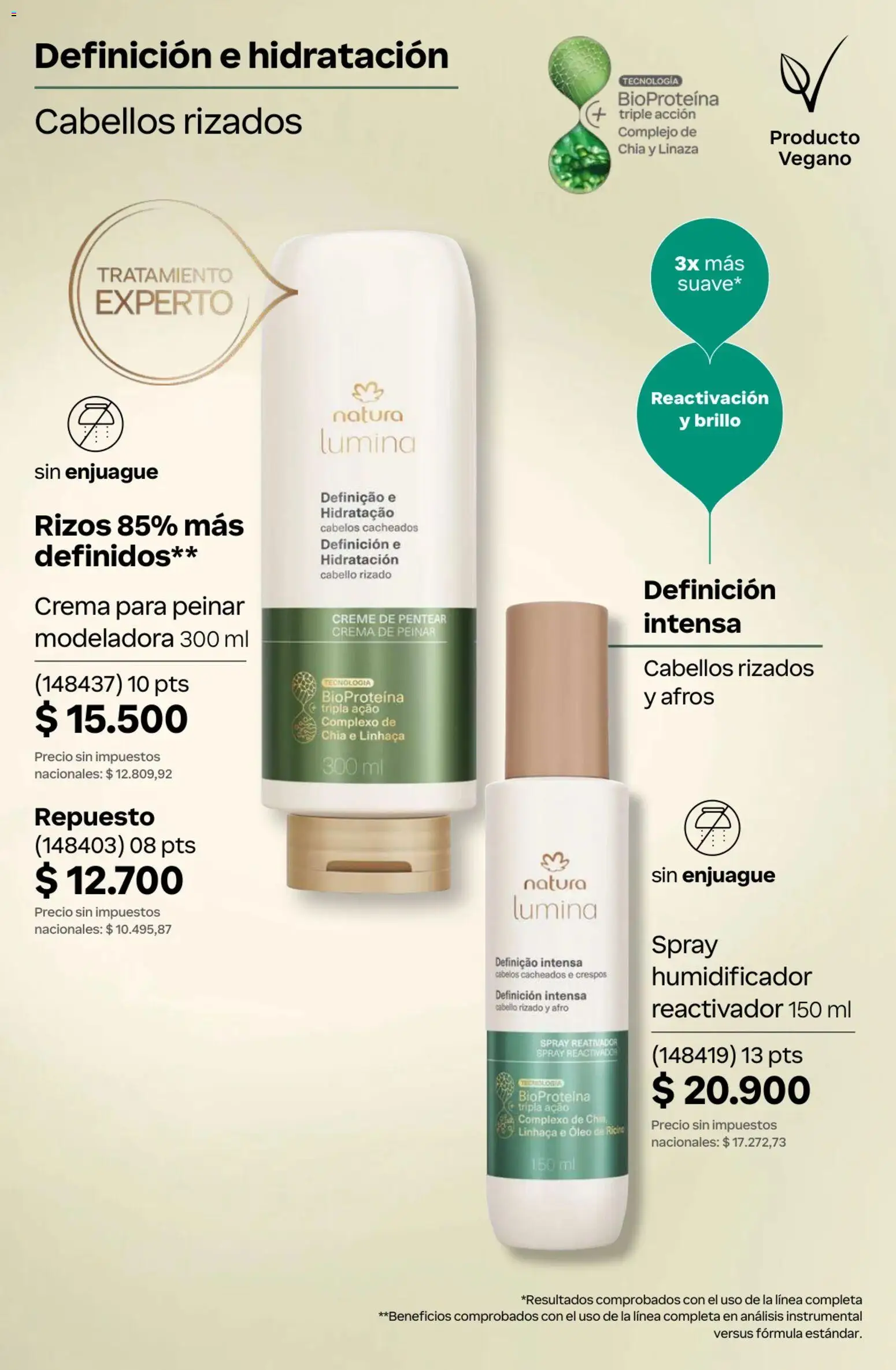 Catálogo Natura Ciclo 10 │ válido desde el 30/06/2026 | Página: 261 | Productos: Humidificador, Crema de peinar, Brillo, Crema