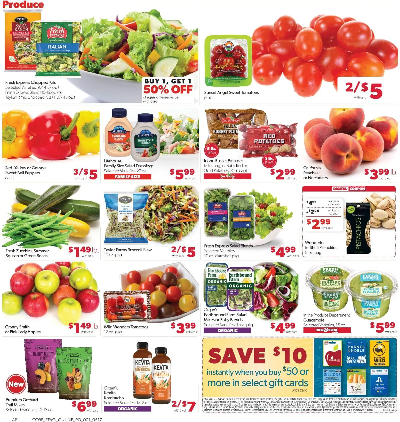 Family Fare Weekly Ad - MI - valid from 17.05.2026 | Page: 6 | Products: Squash, Spinach, Apples, Salad