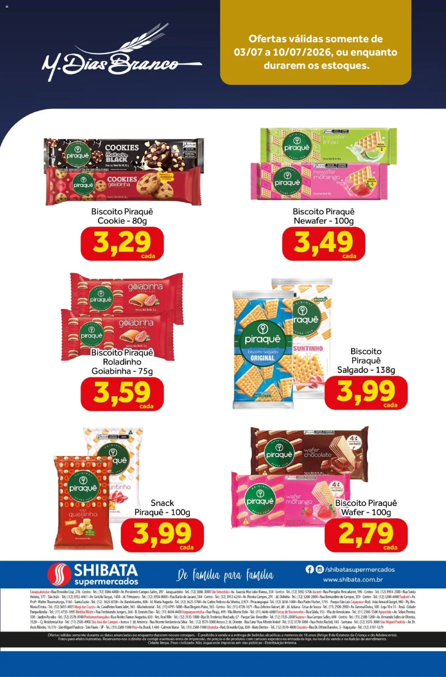 Shibata Folheto - válido de 03/07/2026 | Página: 2 | Produtos: Biscoito, Chocolate, Poá, Cookies
