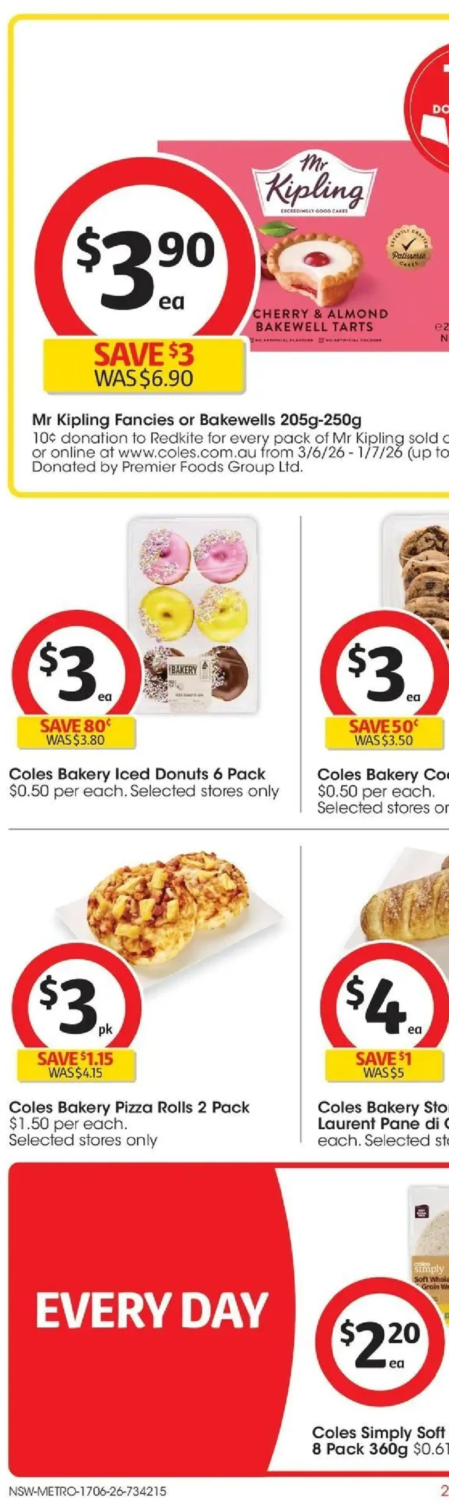 Coles catalogue - valid from 17.06.2026 | Page: 42 | Products: Donuts, Pizza, Bakery