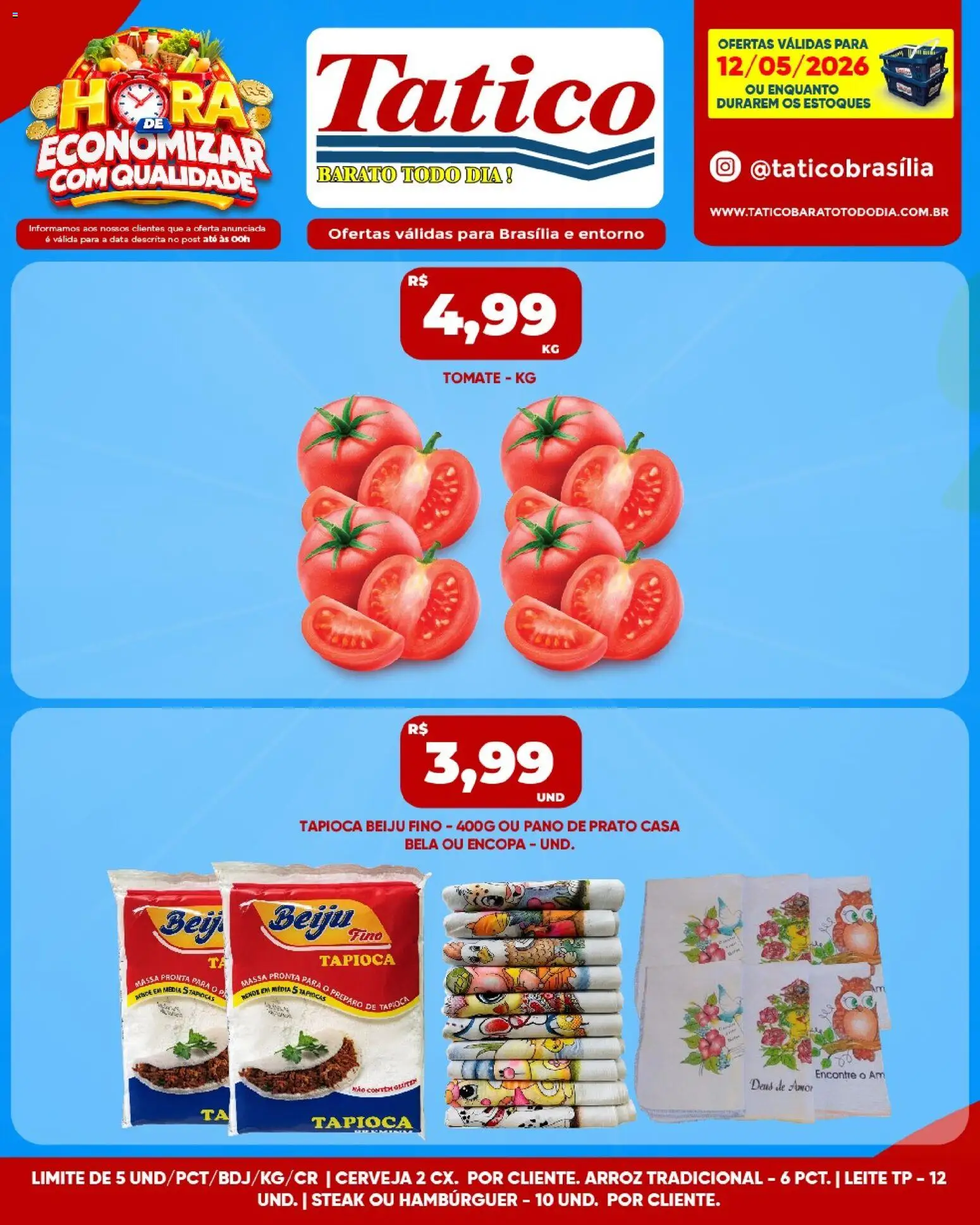 Tatico Folheto - válido de 12.05.2026 | Página: 4 | Produtos: Leite, Cerveja, Arroz, Massa