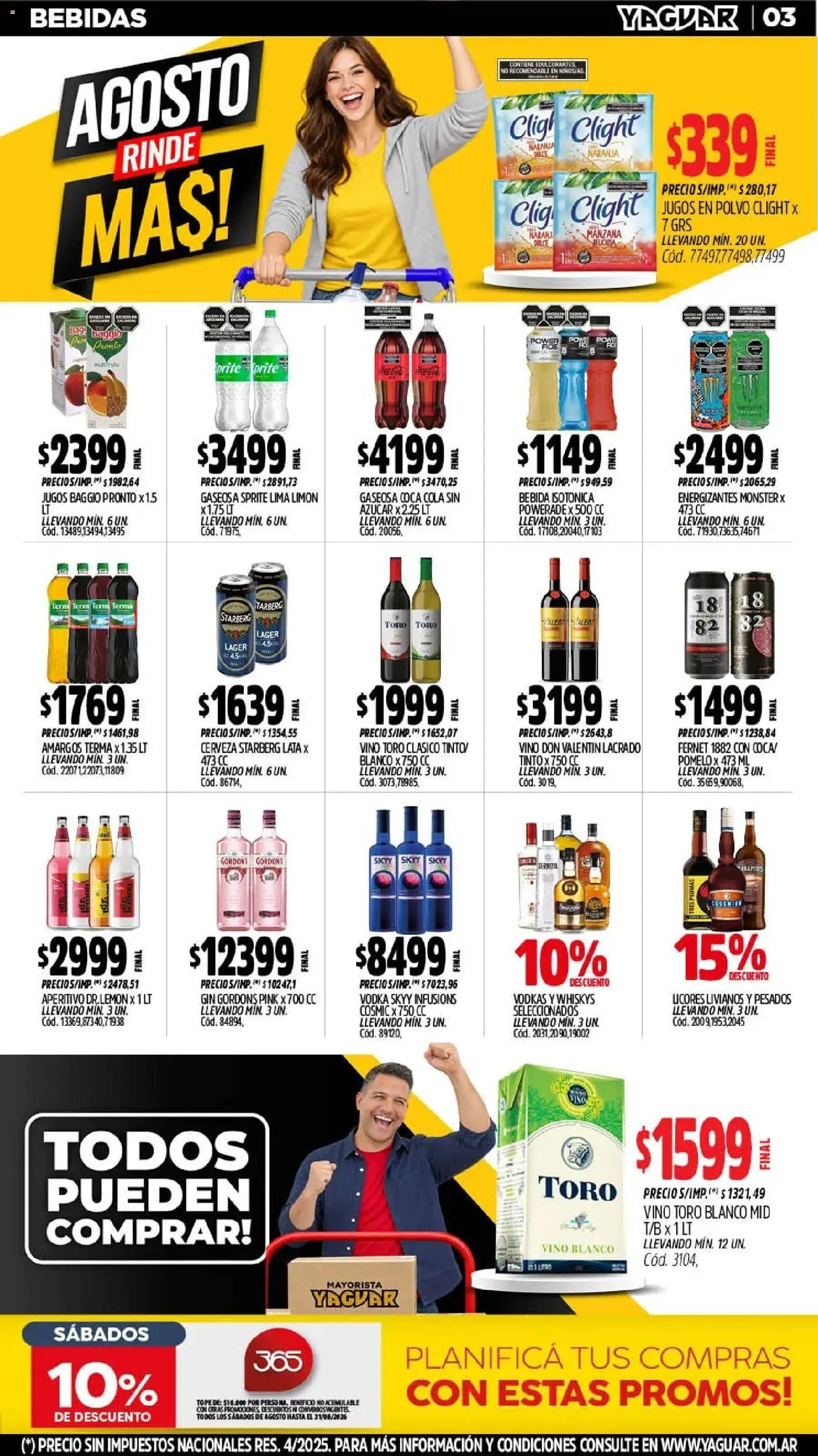 Yaguar catálogo │ válido desde el 24/08/2026 | Página: 3 | Productos: Vodka, Bebidas, Limón, Cerveza