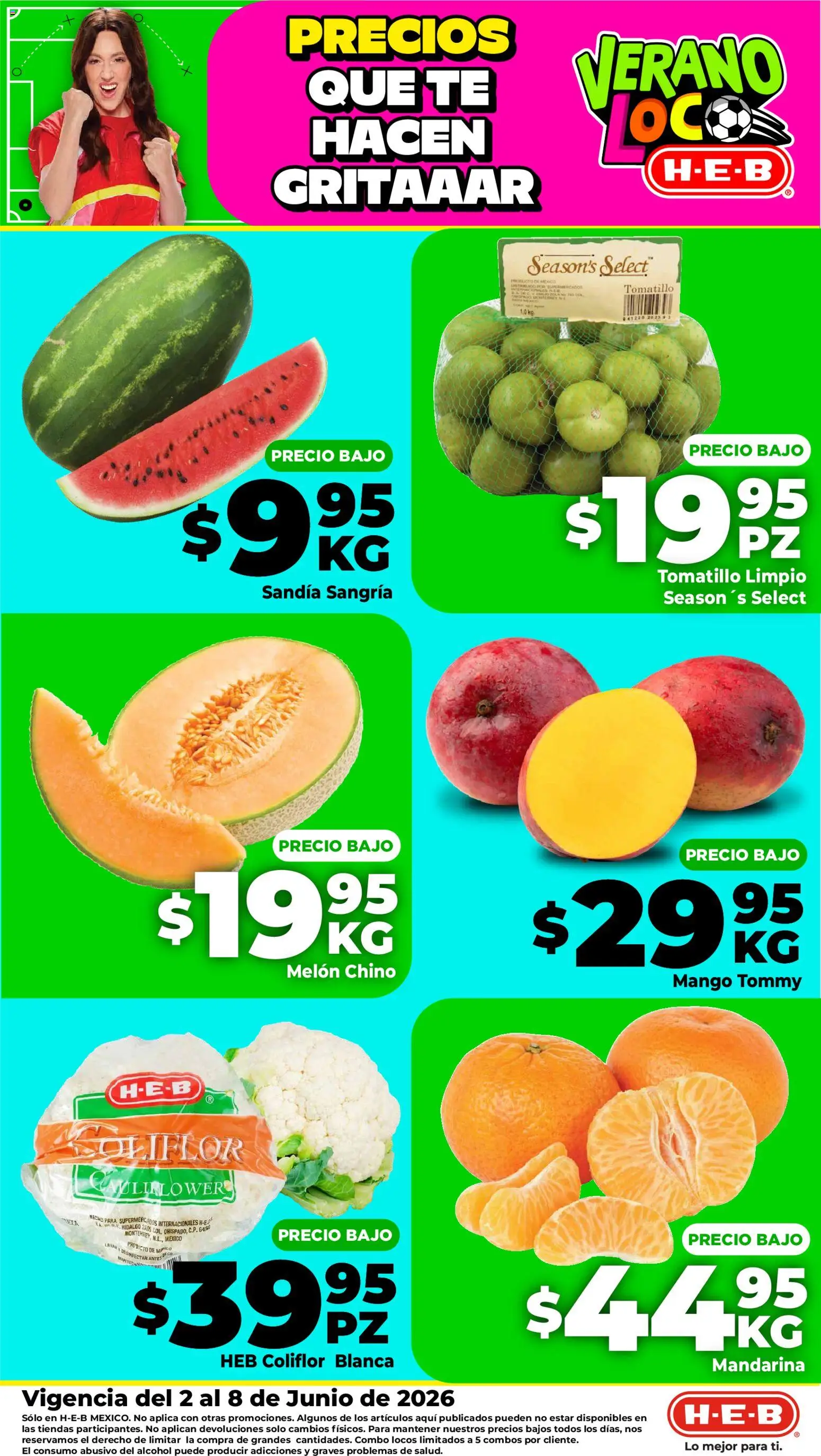 Nuevas ofertas de H-E-B válidas en toda la República Mexicana desde el 02.06.2026. ¡Encuentra las mejores ofertas en H-E-B folleto Fruta y venduras! | Página: 2