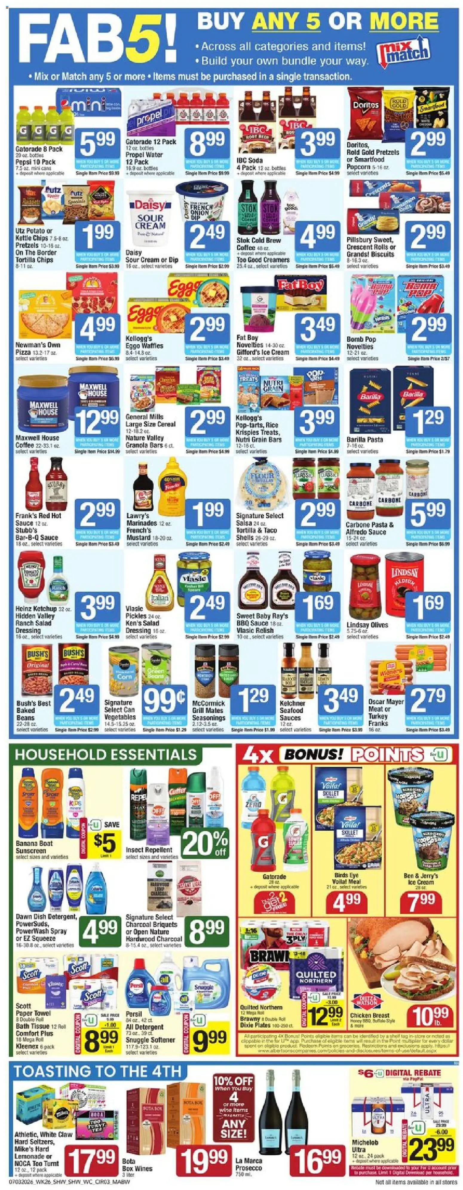 Shaw's Weekly Ad - MA - valid from 07/03/2026 | Page: 3 | Products: Corn, Pizza, Salad, Vegetables