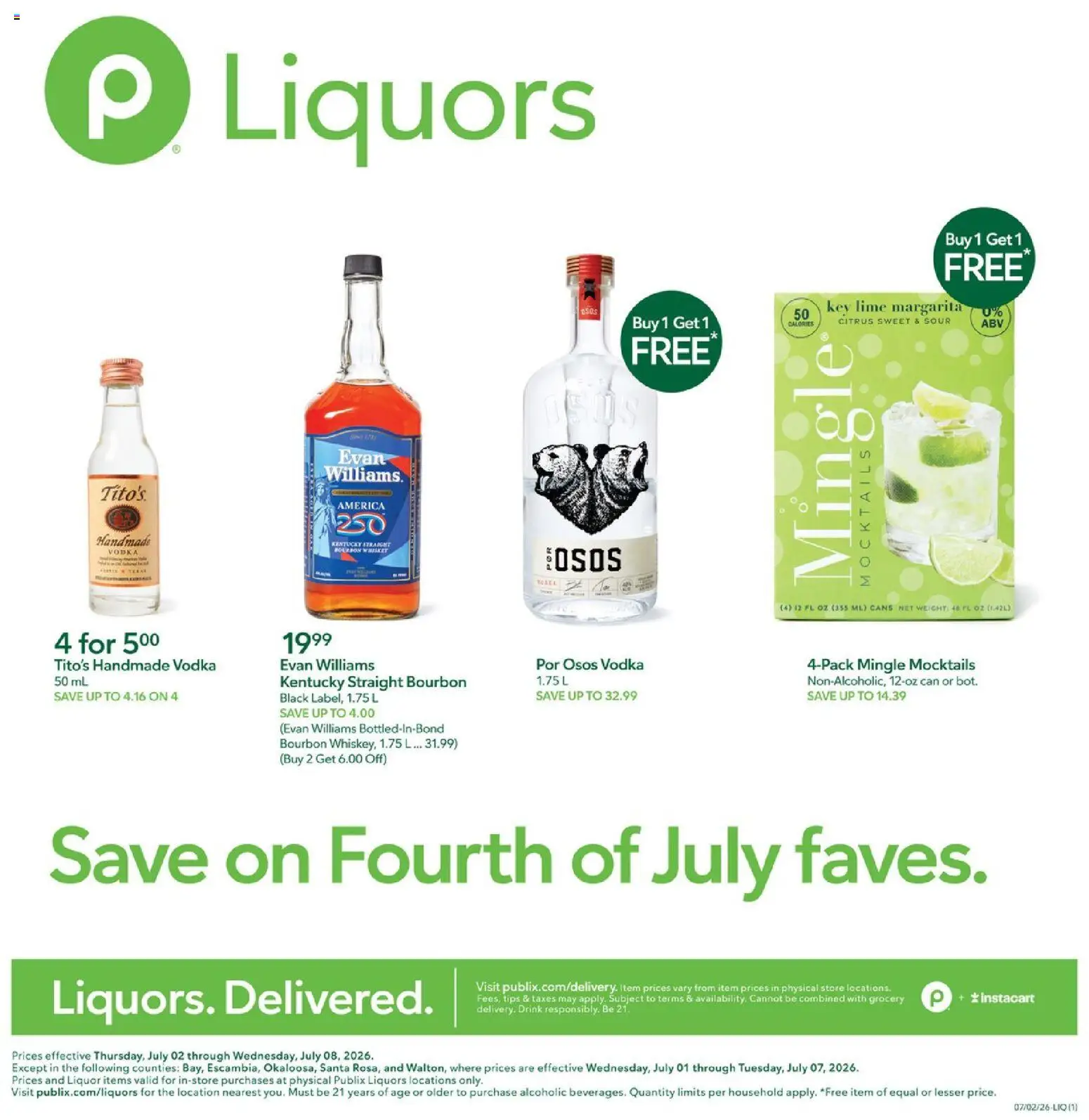 Publix Liquor Ad - valid from 07/02/2026 | Page: 1