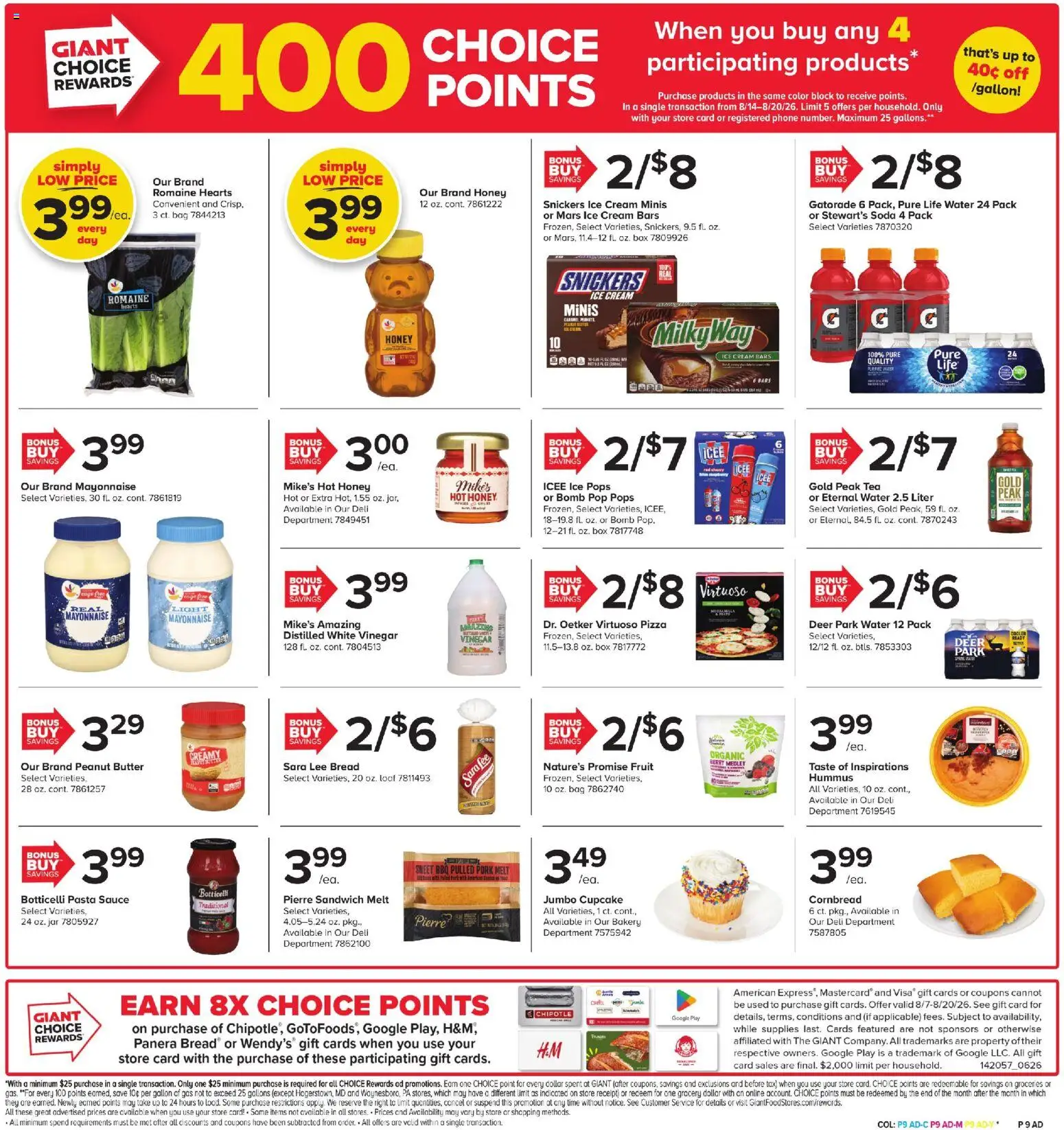 Giant Weekly Ad - valid from 08/14/2026 | Page: 7 | Products: Bread, Pasta, Ice cream, Water