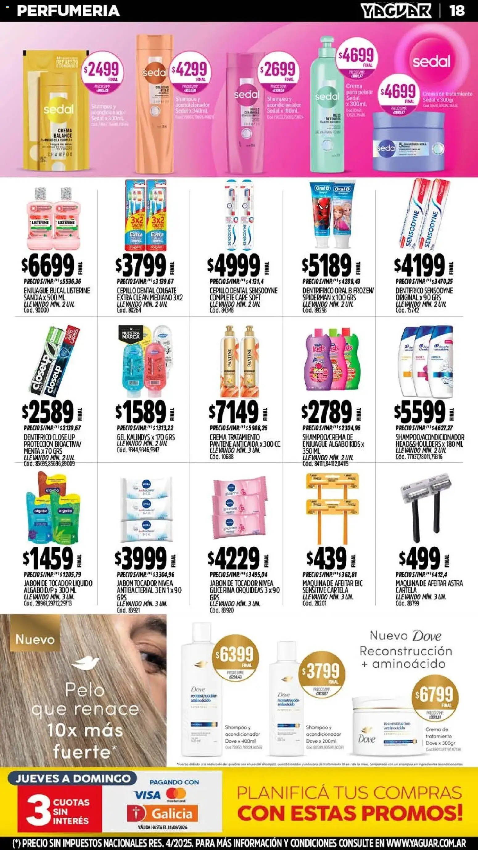 Yaguar - Oferta Semanal Neuquen │ válido desde el 03/08/2026 | Página: 19 | Productos: Maquina de afeitar, Jabón, Enjuague bucal, Crema