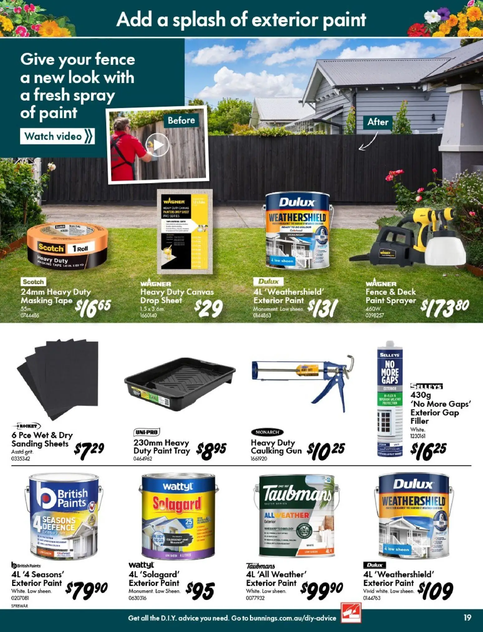 Bunnings Warehouse catalogue - valid from 09/09/2026 | Page: 19 | Products: Fence, Scotch, Watch, Video