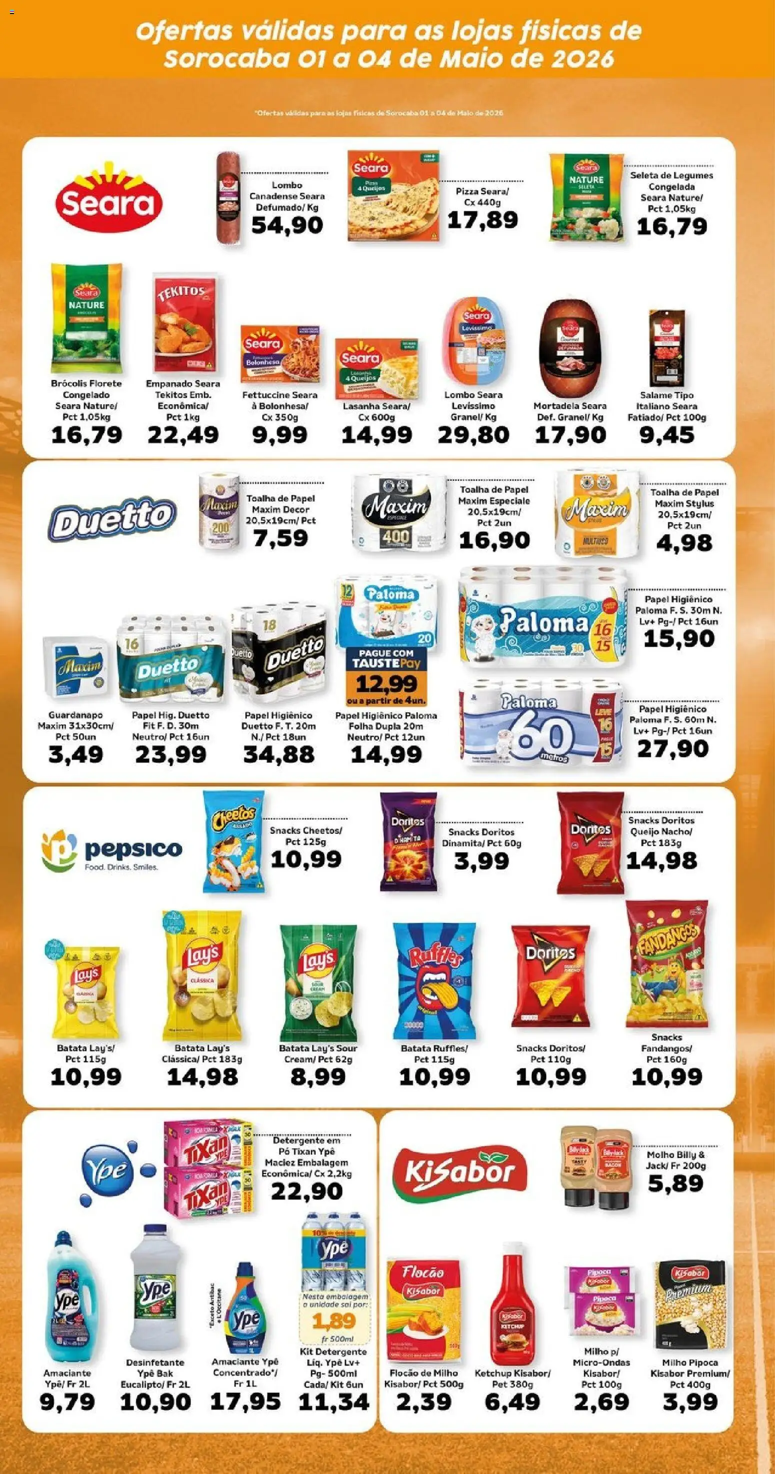 Tauste Folheto - válido de 01.05.2026 | Página: 3 | Produtos: Papel toalha, Microondas, Brócolis, Desinfetante