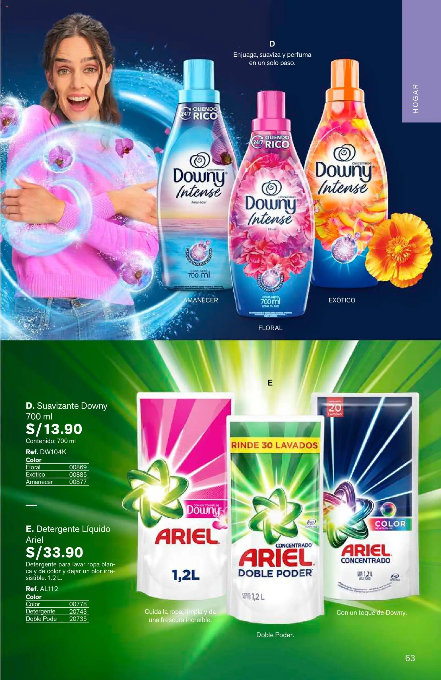 Catálogo Leonisa válido desde 24/08/2026 | Página: 63 | Productos: Detergente, Ropa, Detergente líquido