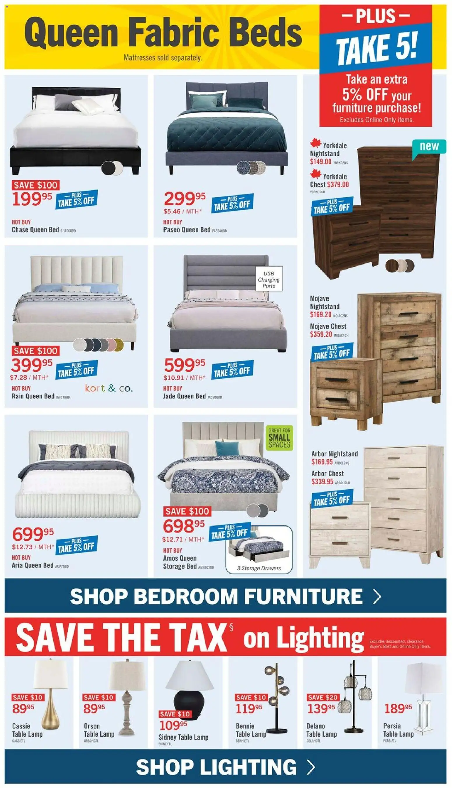 The Brick flyer valid from Sep 18, 2026 | Page: 9 | Products: Nightstand, Table, Lighting, Lamp