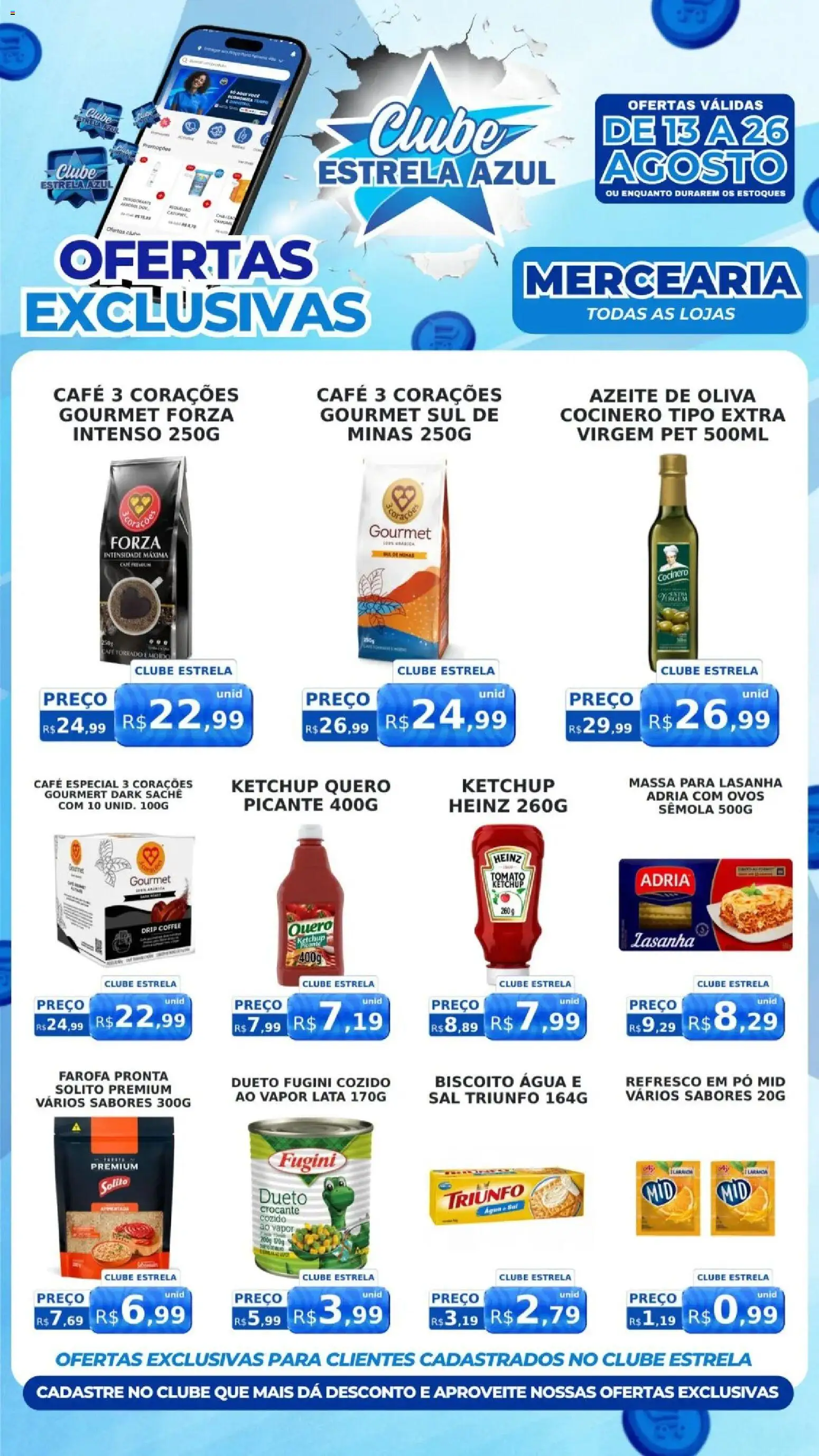 Estrela Azul Folheto - válido de 13/08/2026 | Página: 3 | Produtos: Biscoito, Refresco, Ovos, Café