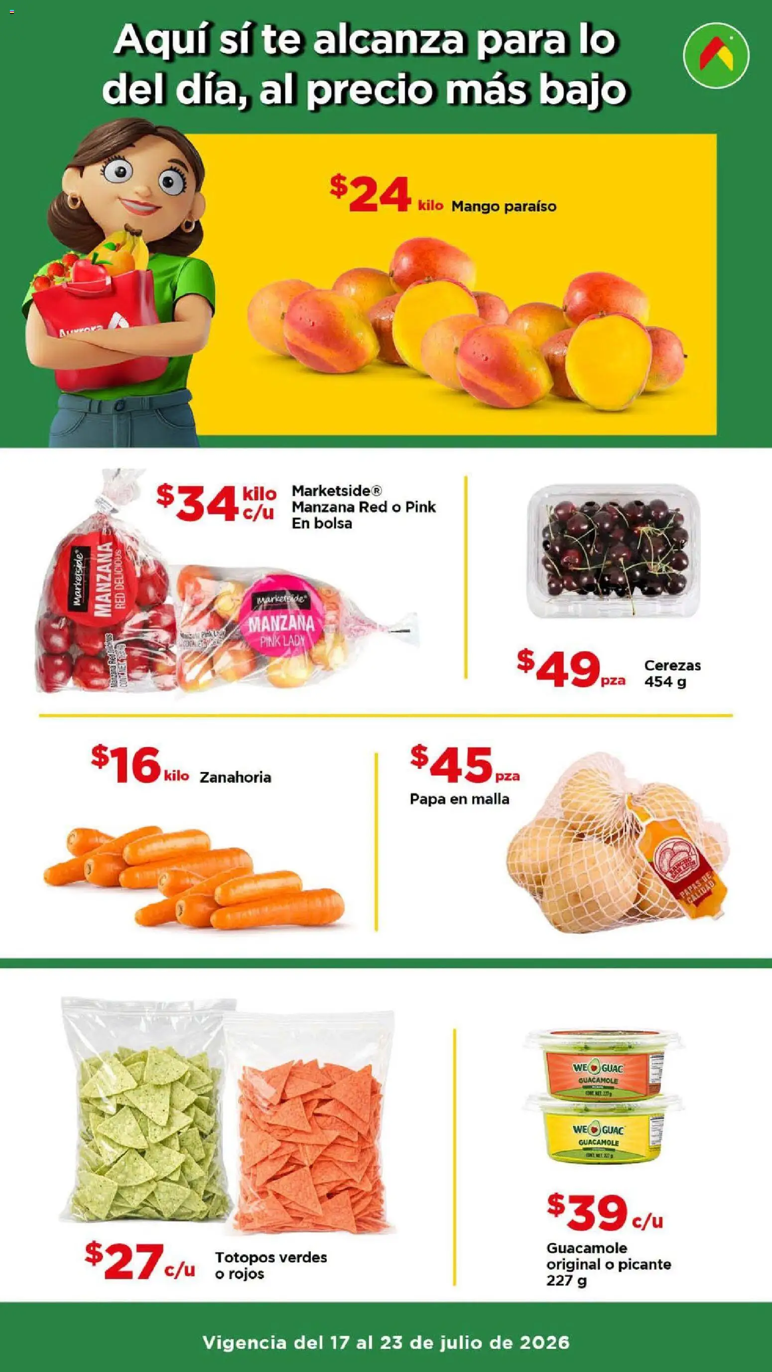 Nuevas ofertas de Bodega Aurrerá válidas en toda la República Mexicana desde el 17/07/2026. ¡Encuentra las mejores ofertas en Bodega Aurrerá folleto Aprovecha más surtido! | Página: 3 | Productos: Papa, Cerezas, Té, Malla