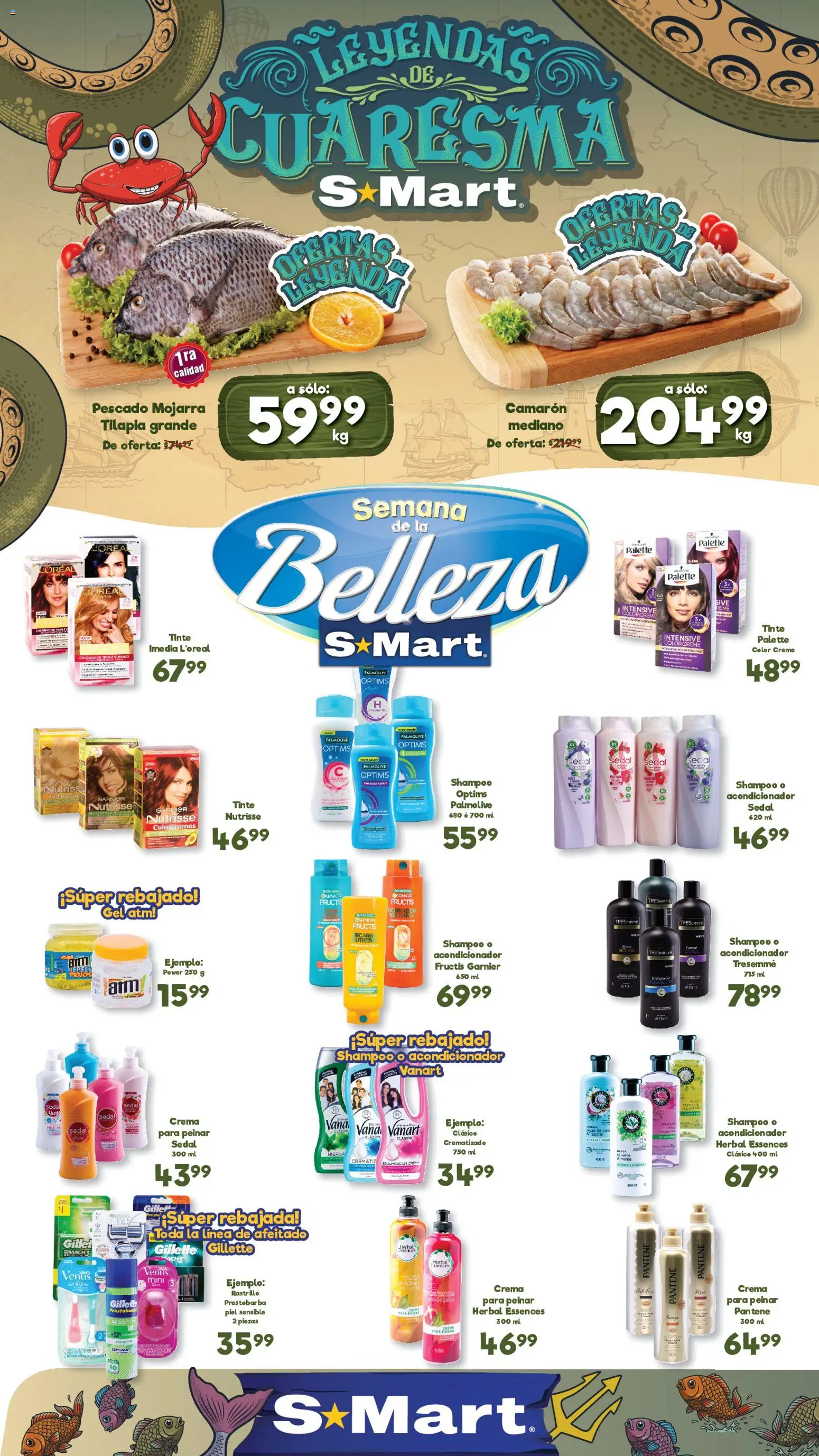 Nuevas ofertas de S-Mart válidas en toda la República Mexicana desde el 06.03.2026. ¡Encuentra las mejores ofertas en S-Mart folleto Ofertas de feria Juárez! | Página: 1 | Productos: Crema, Rastrillo, Espuma, Acondicionador