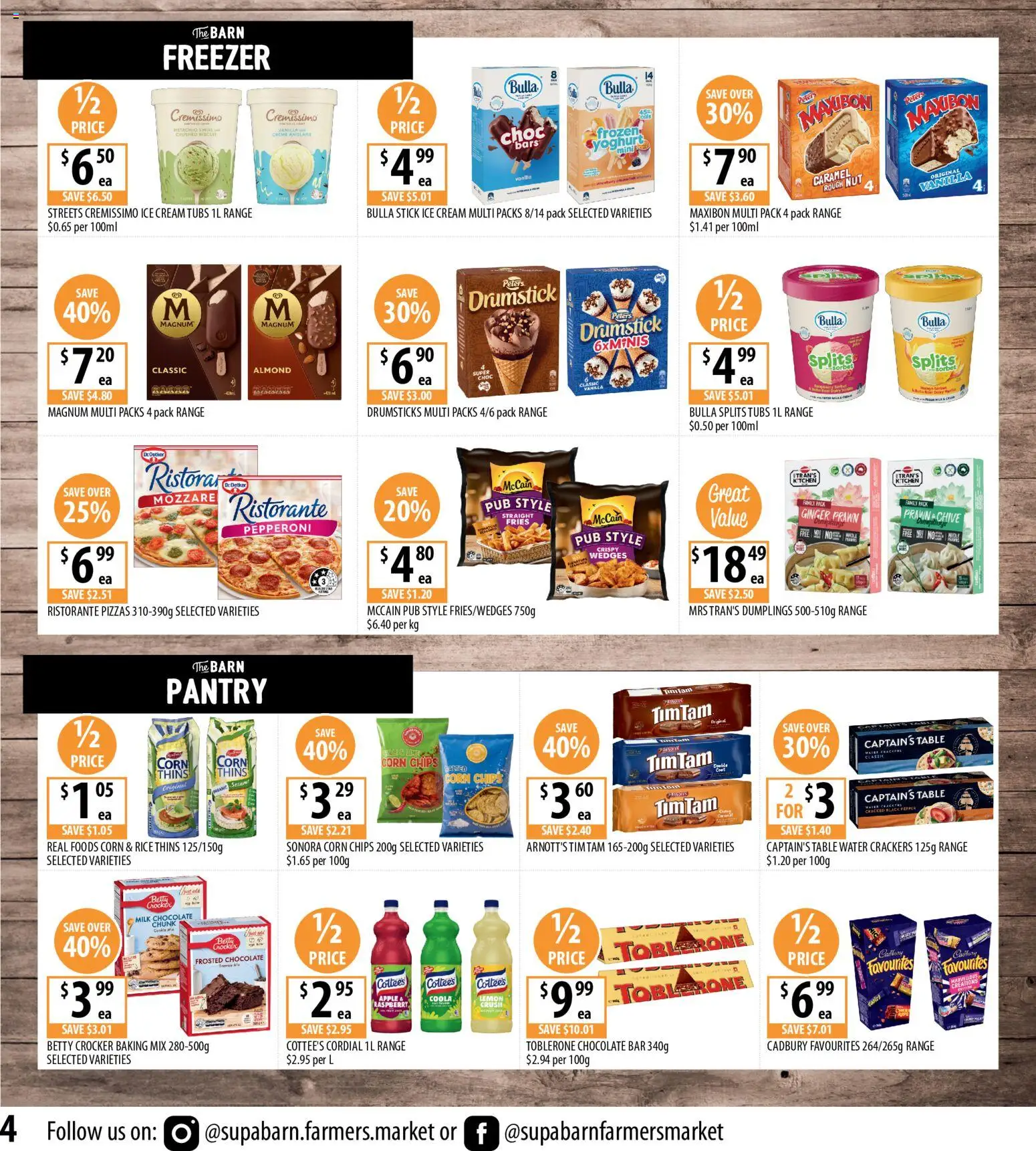 Supabarn catalogue - valid from 19/08/2026 | Page: 4 | Products: Chips, Drumsticks, Ice, Chocolate bar