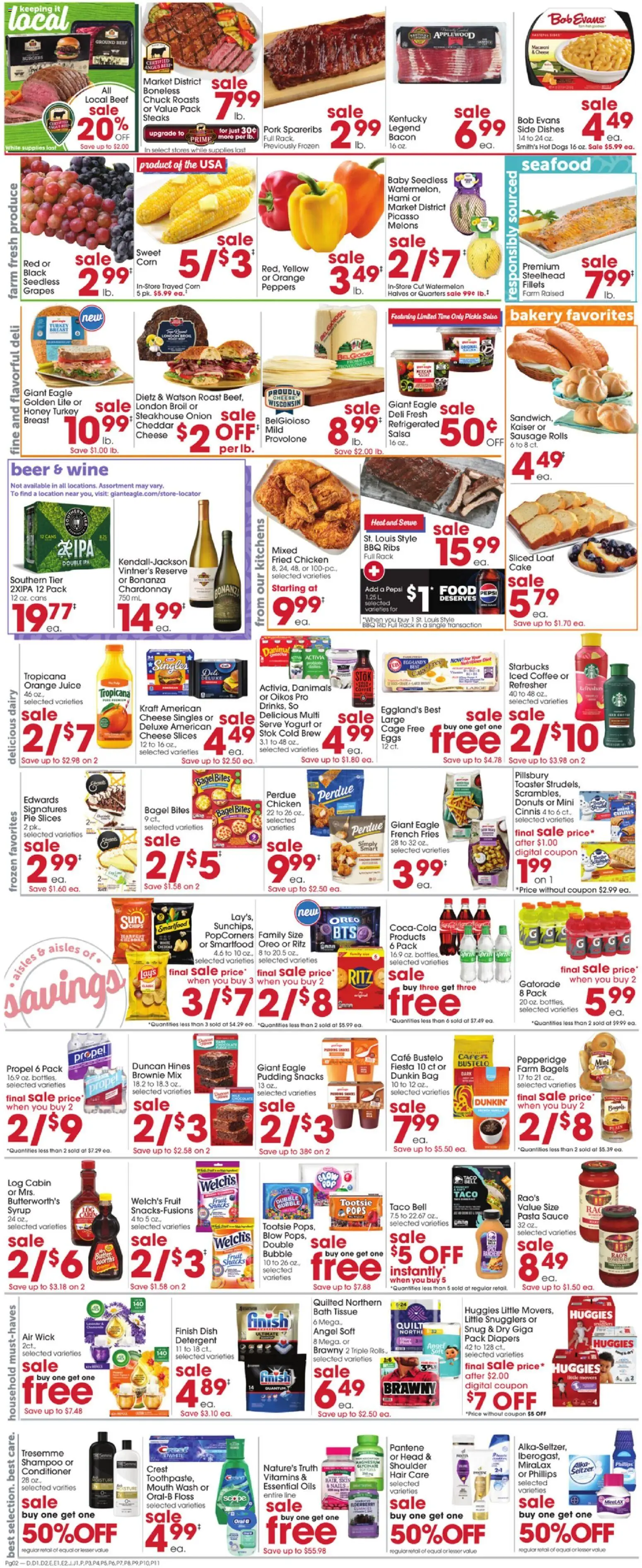 Giant Eagle Weekly Ad - valid from 11.06.2026 | Page: 3 | Products: Pasta, Sauce, Seafood, Quilt