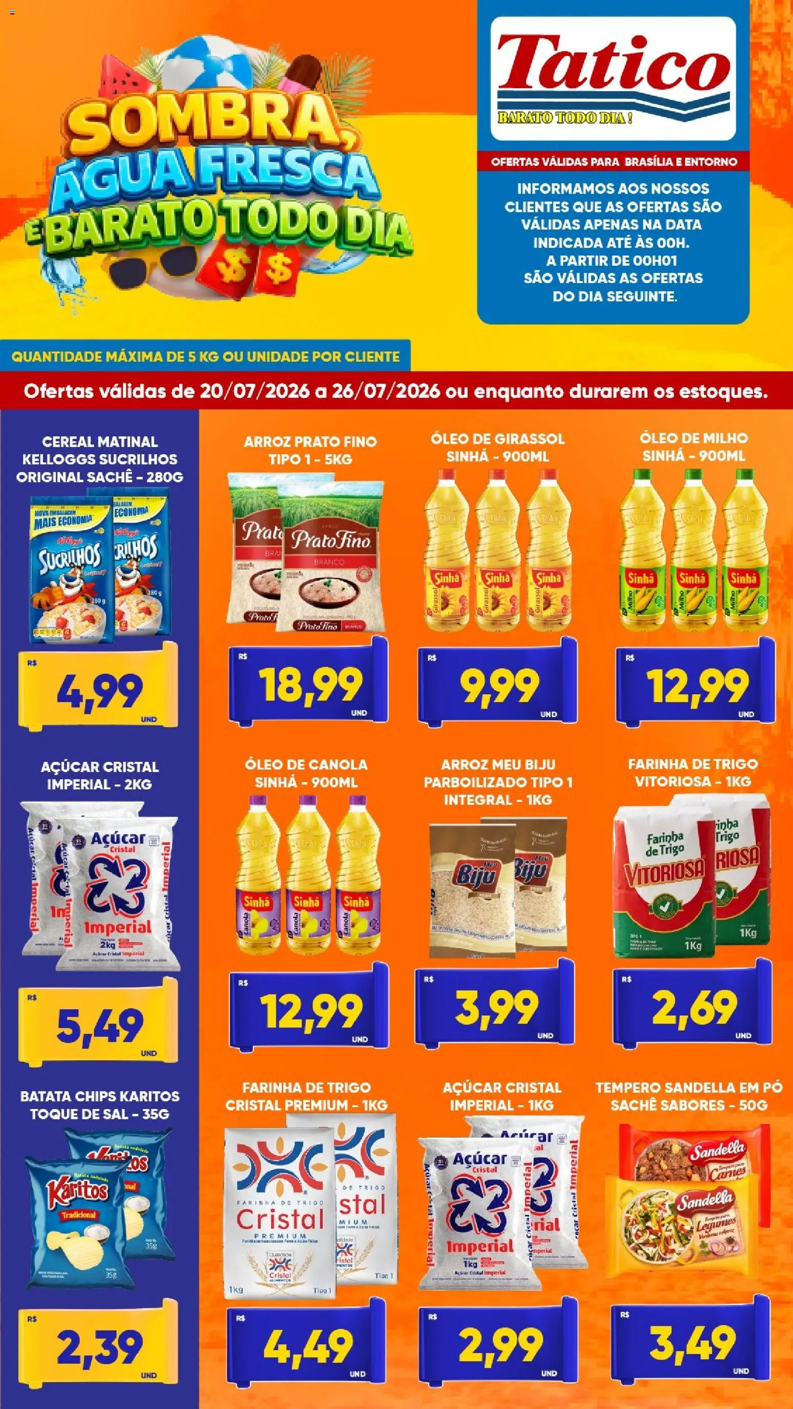 Tatico Folheto - válido de 20/07/2026 | Página: 3 | Produtos: Pó, Óleo, Batata, Sal