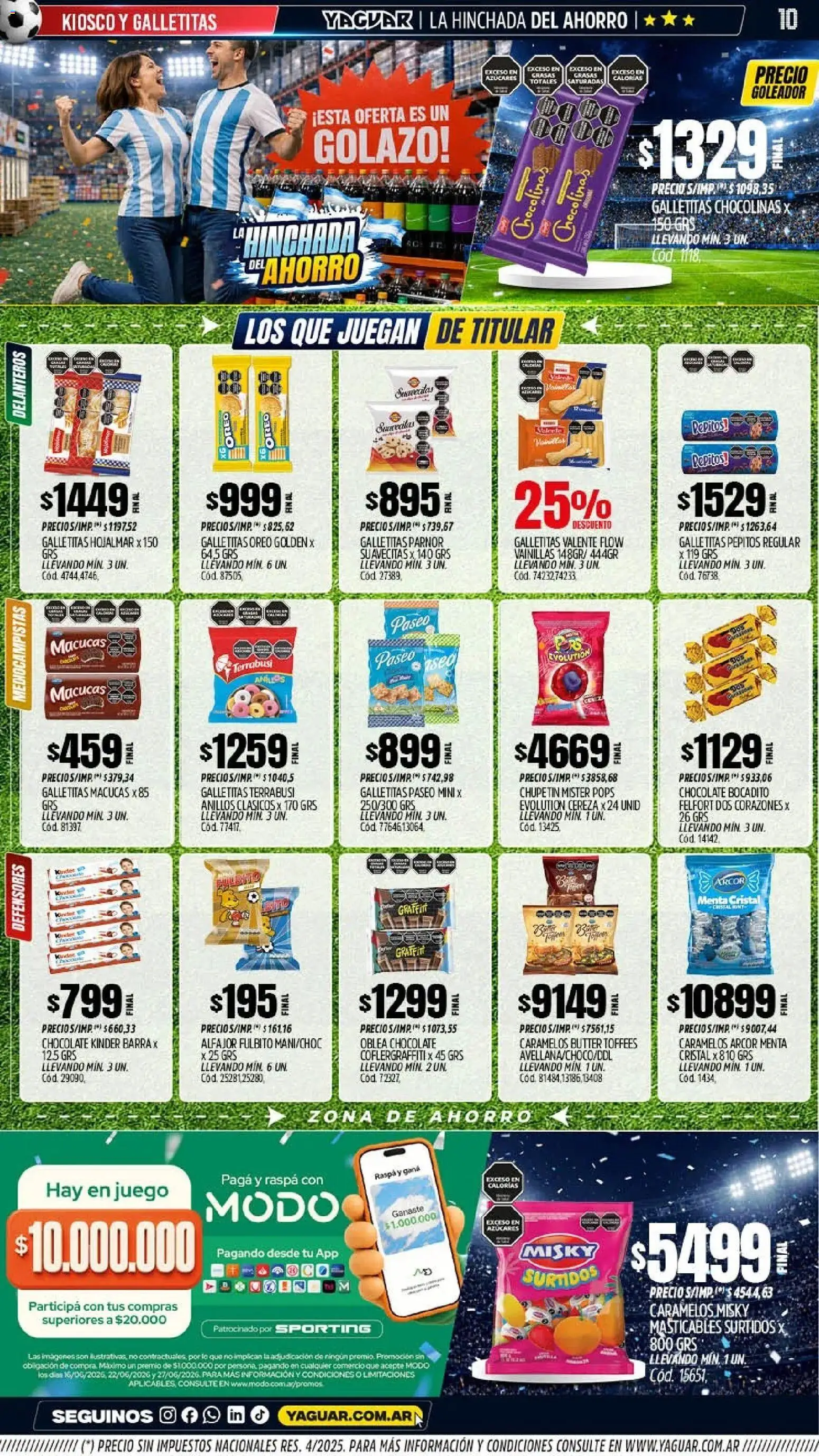 Yaguar - Oferta Semanal Chaco │ válido desde el 15.06.2026 | Página: 9 | Productos: Galletitas, Chocolate, Alfajor