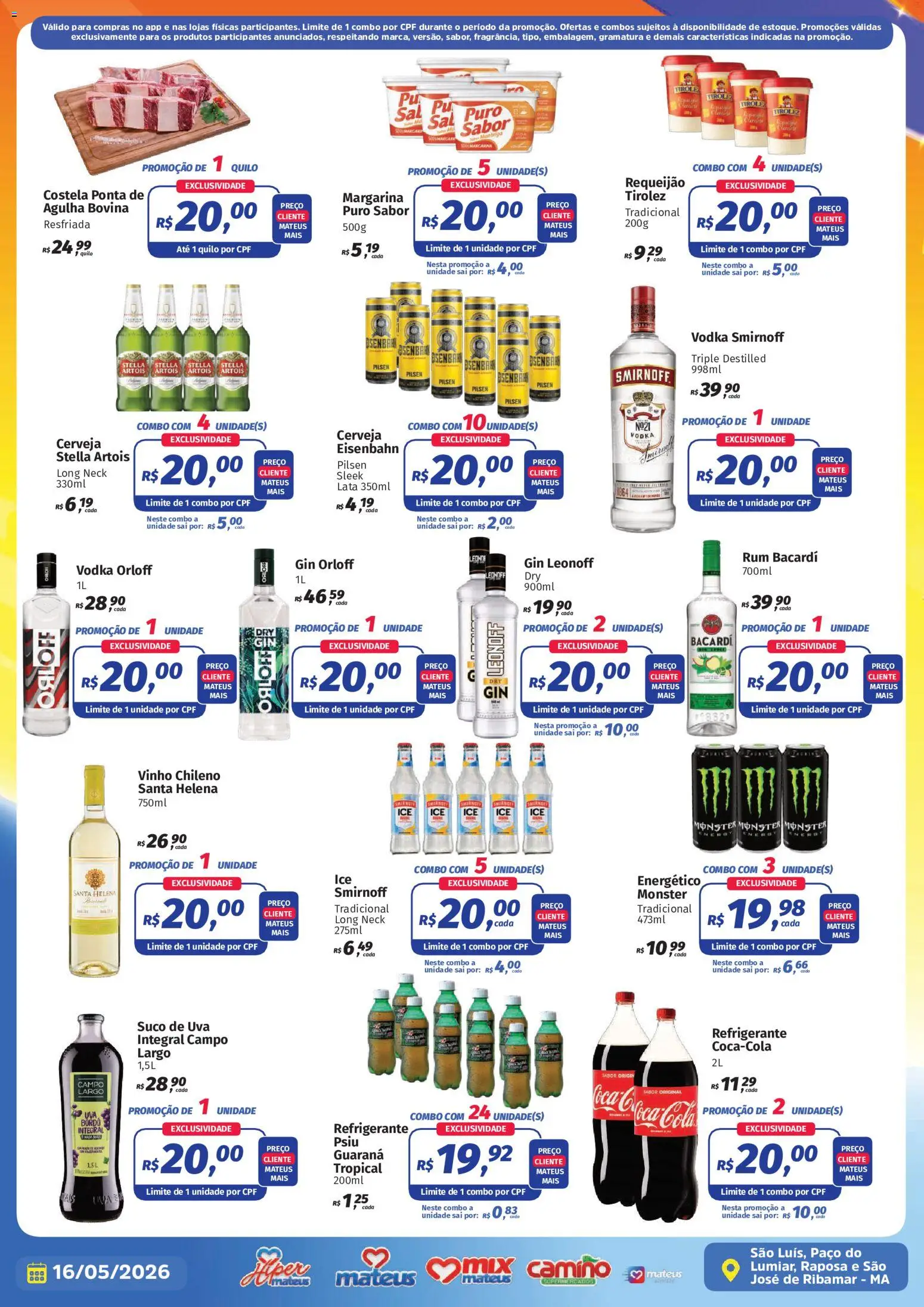 Mateus Folheto - válido de 16.05.2026 | Página: 5 | Produtos: Energético, Cerveja, Monster, Sal
