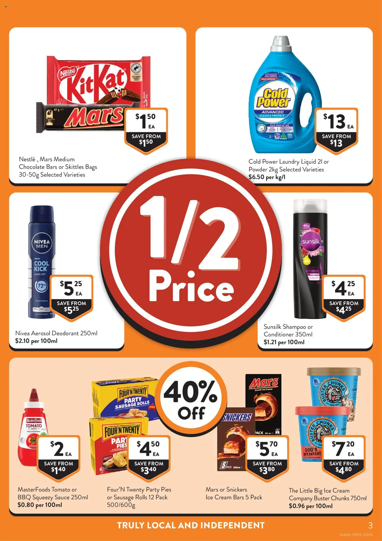 Foodworks catalogue - valid from 09/09/2026 | Page: 3 | Products: Powder, Shampoo, Conditioner, Ice cream
