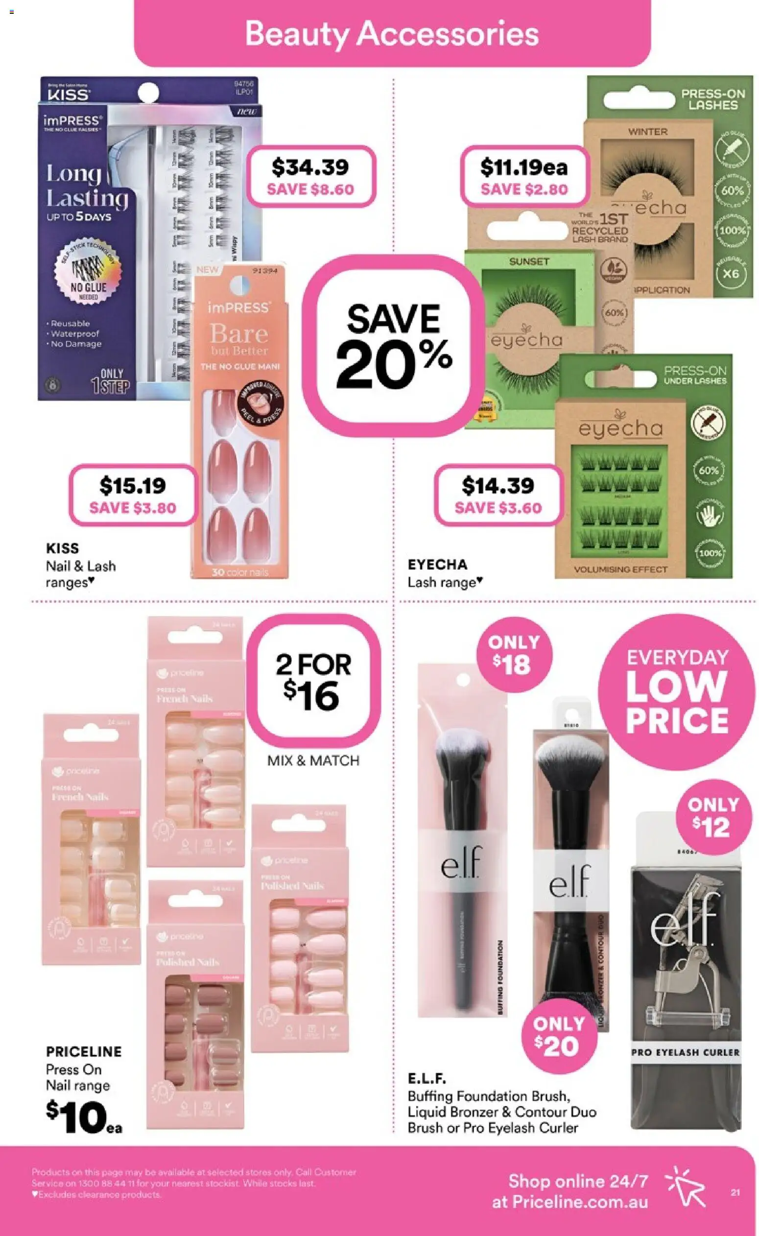 Priceline Pharmacy catalogue - valid from 07.05.2026 | Page: 21 | Products: Bronzer, Brush, Glue, Press