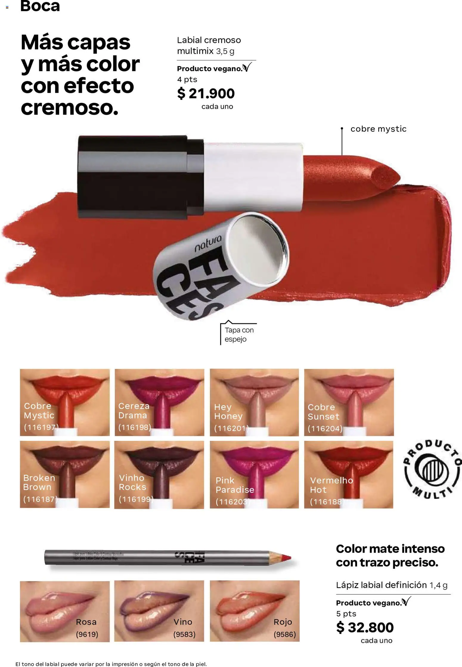 Natura revista - valida desde el 02/09/2026 | Página: 81 | Productos: Cobre, Lápiz labial, Tapa, Vino