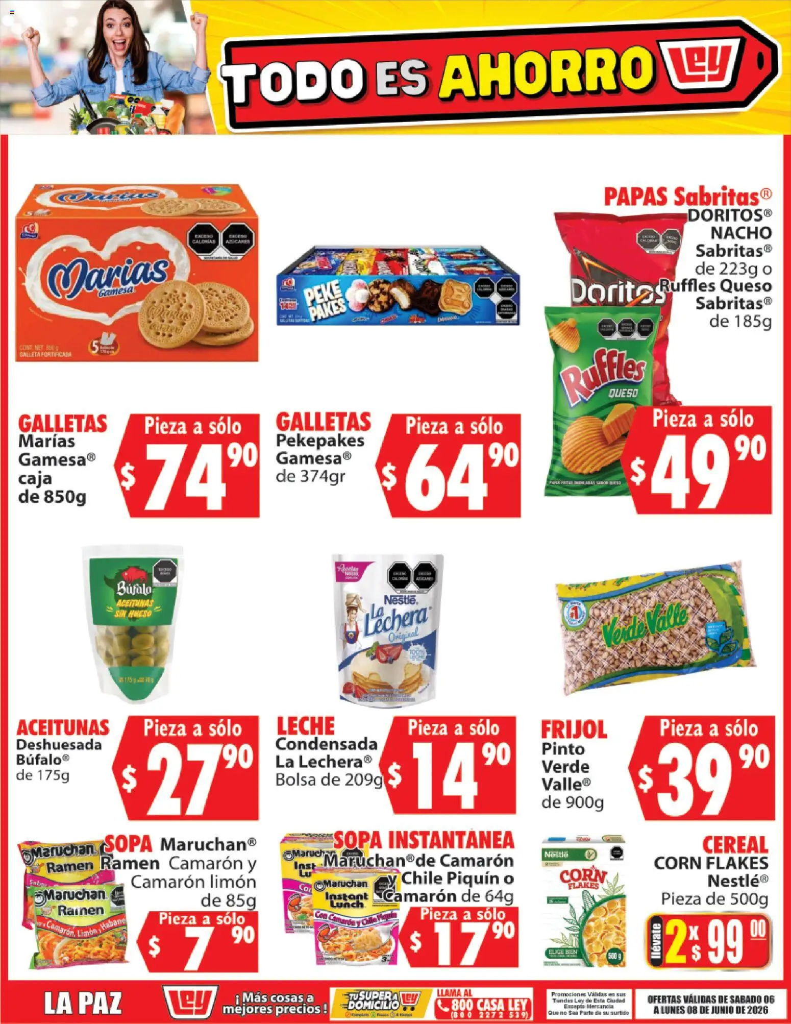 Nuevas ofertas de Casa Ley válidas en toda la República Mexicana desde el 06.06.2026. ¡Encuentra las mejores ofertas en Casa Ley folleto Todo es ahorro! | Página: 4 | Productos: Aceitunas, Bolsa, Galletas, Caja
