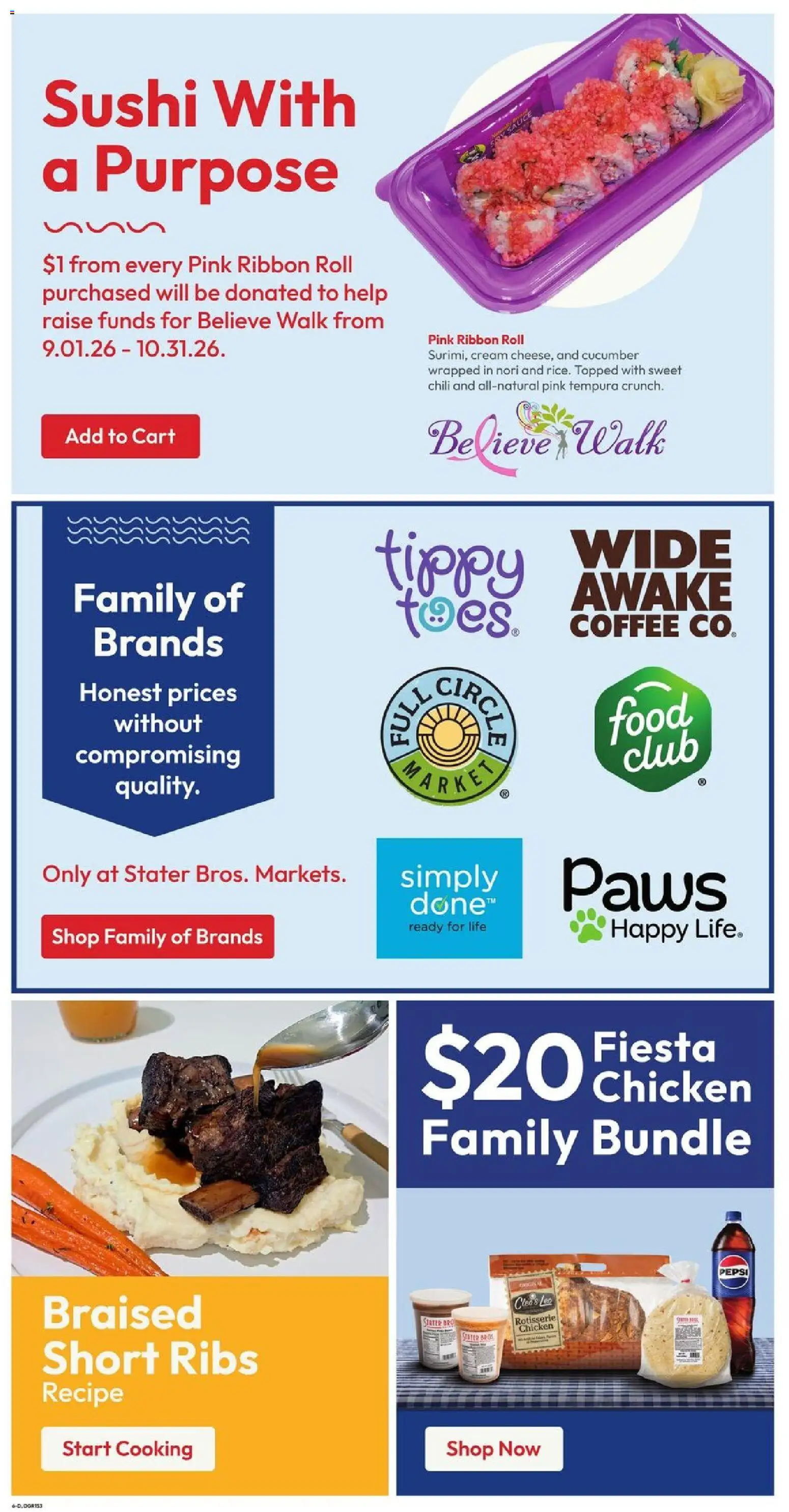 Stater Bros Weekly Ad - valid from 09/30/2026 | Page: 6 | Products: Sushi, Chicken, Cream, Chili