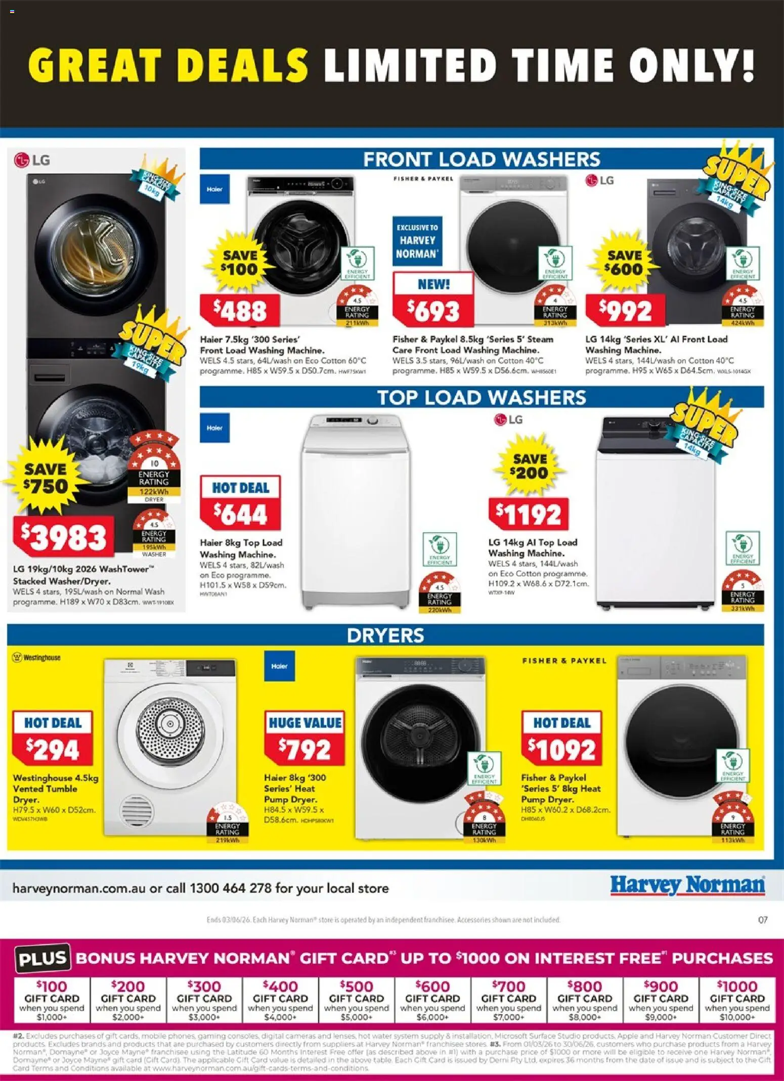 Harvey Norman catalogue - valid from 30.05.2026 | Page: 7 | Products: Water, Accessories, Dryer, Mobile