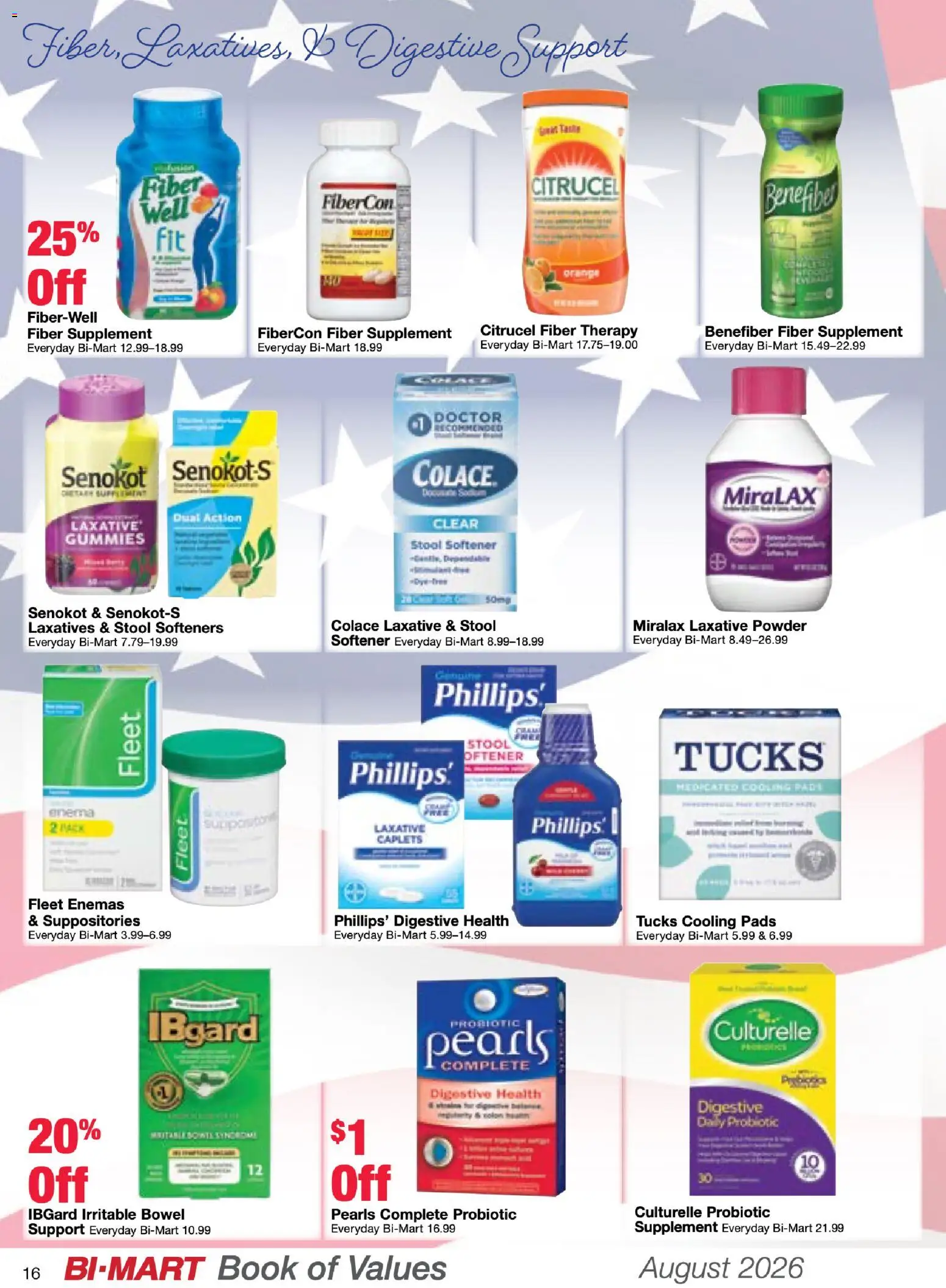 Bi-Mart August Health & Beauty Book of Values - valid from 08/01/2026 | Page: 16 | Products: Powder, Pads