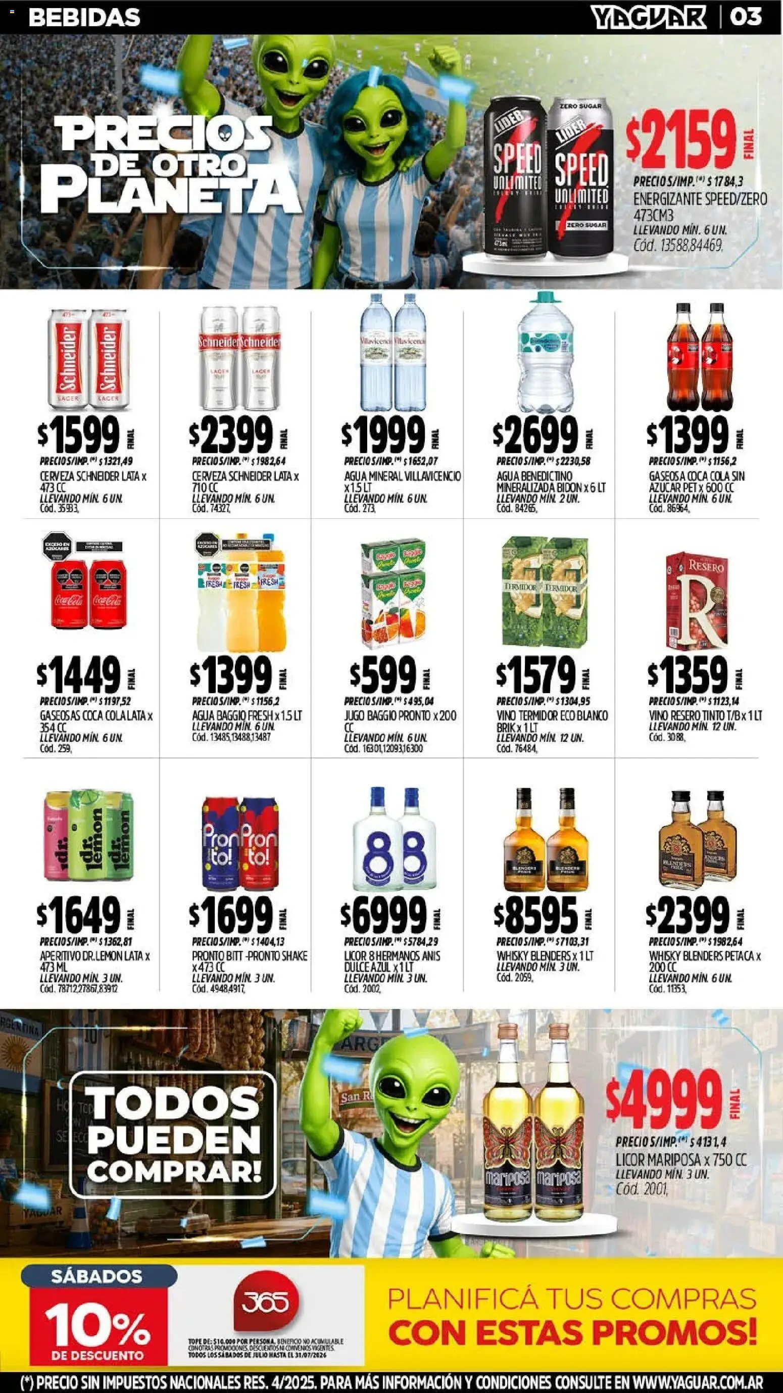 Yaguar - Oferta Semanal Parque Chacabuco │ válido desde el 06/07/2026 | Página: 4 | Productos: Bidón, Azucar, Gaseosa, Agua