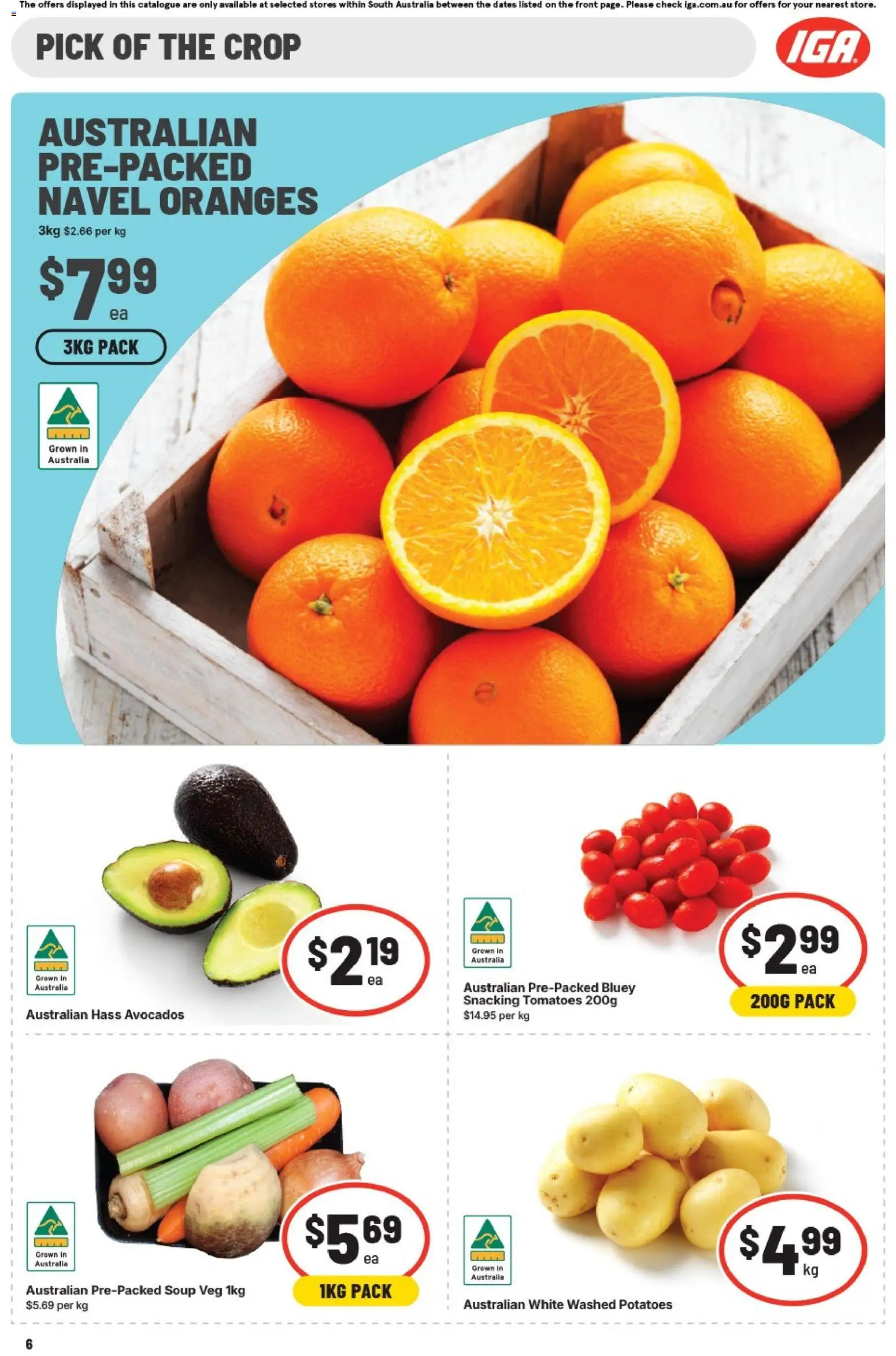 IGA catalogue - valid from 20.05.2026 | Page: 7 | Products: Oranges, Tomatoes, Potatoes, Soup