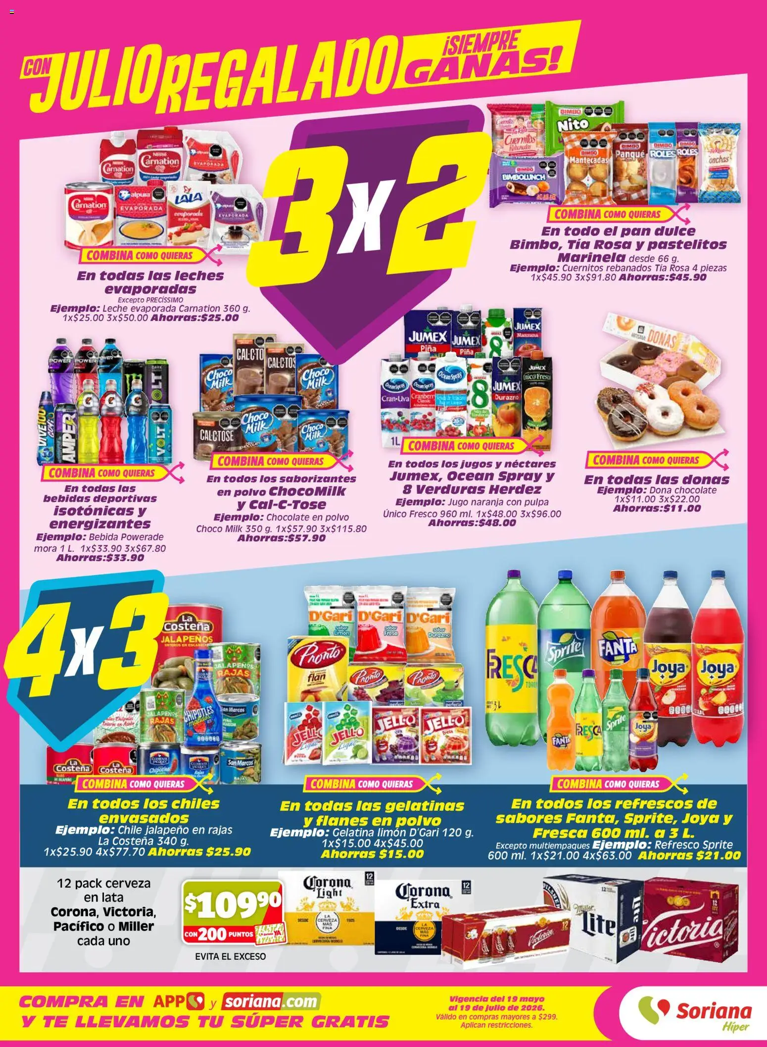 Nuevas ofertas de Soriana válidas en toda la República Mexicana desde el 03/07/2026. ¡Encuentra las mejores ofertas en Soriana folleto! | Página: 2 | Productos: Refresco, Limón, Pan, Chocolate