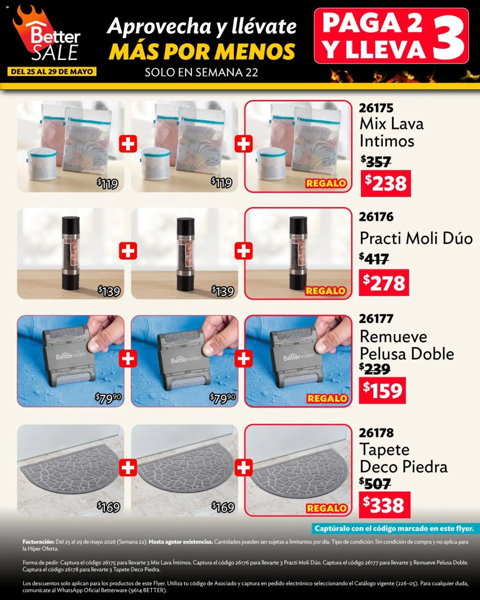 Nuevas ofertas de Betterware válidas en toda la República Mexicana desde el 25.05.2026. ¡Encuentra las mejores ofertas en Betterware Better Sale! | Página: 8 | Productos: Tapete