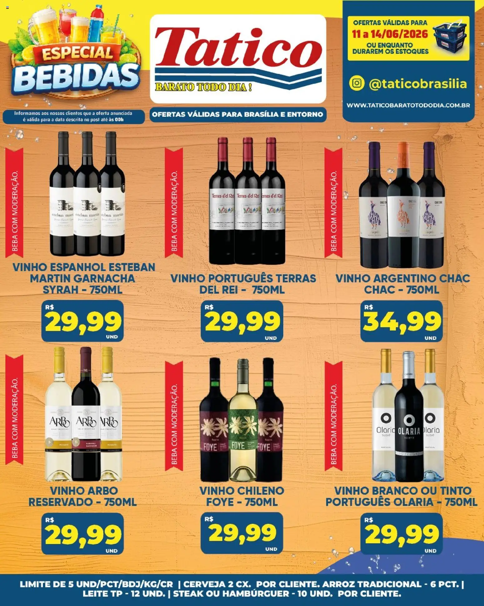 Tatico Folheto - válido de 12.06.2026 | Página: 54 | Produtos: Leite, Vinho, Arroz, Hambúrguer