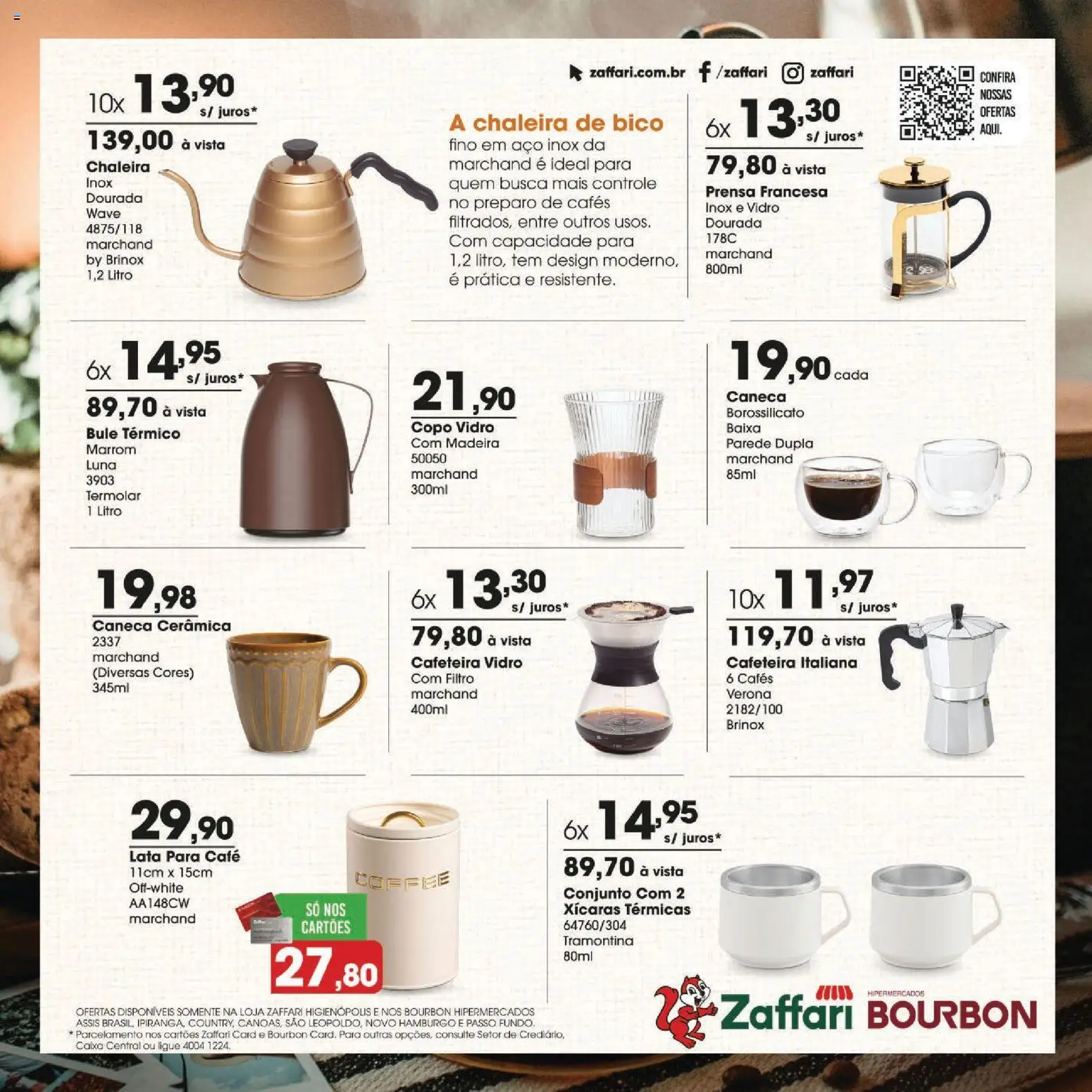 Zaffari Folheto - válido de 24/07/2026 | Página: 8 | Produtos: Chaleira, Café, Bourbon, Bico