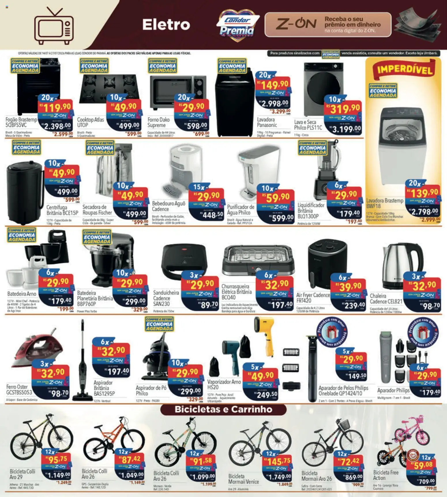 Supermercados Condor Folheto - válido de 14/07/2026 | Página: 31 | Produtos: Fogão, Aparador, Roupas, Churrasqueira
