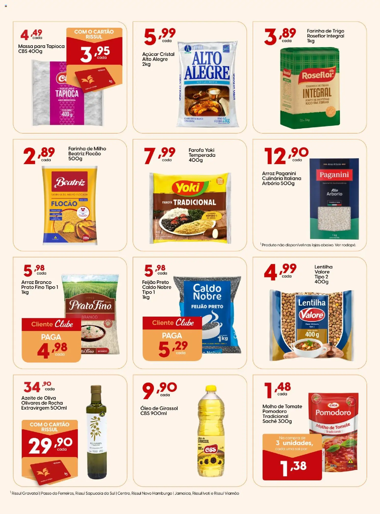 Rissul Folheto - válido de 13/08/2026 | Página: 6 | Produtos: Tomate, Tapioca, Óleo de girassol, Milho