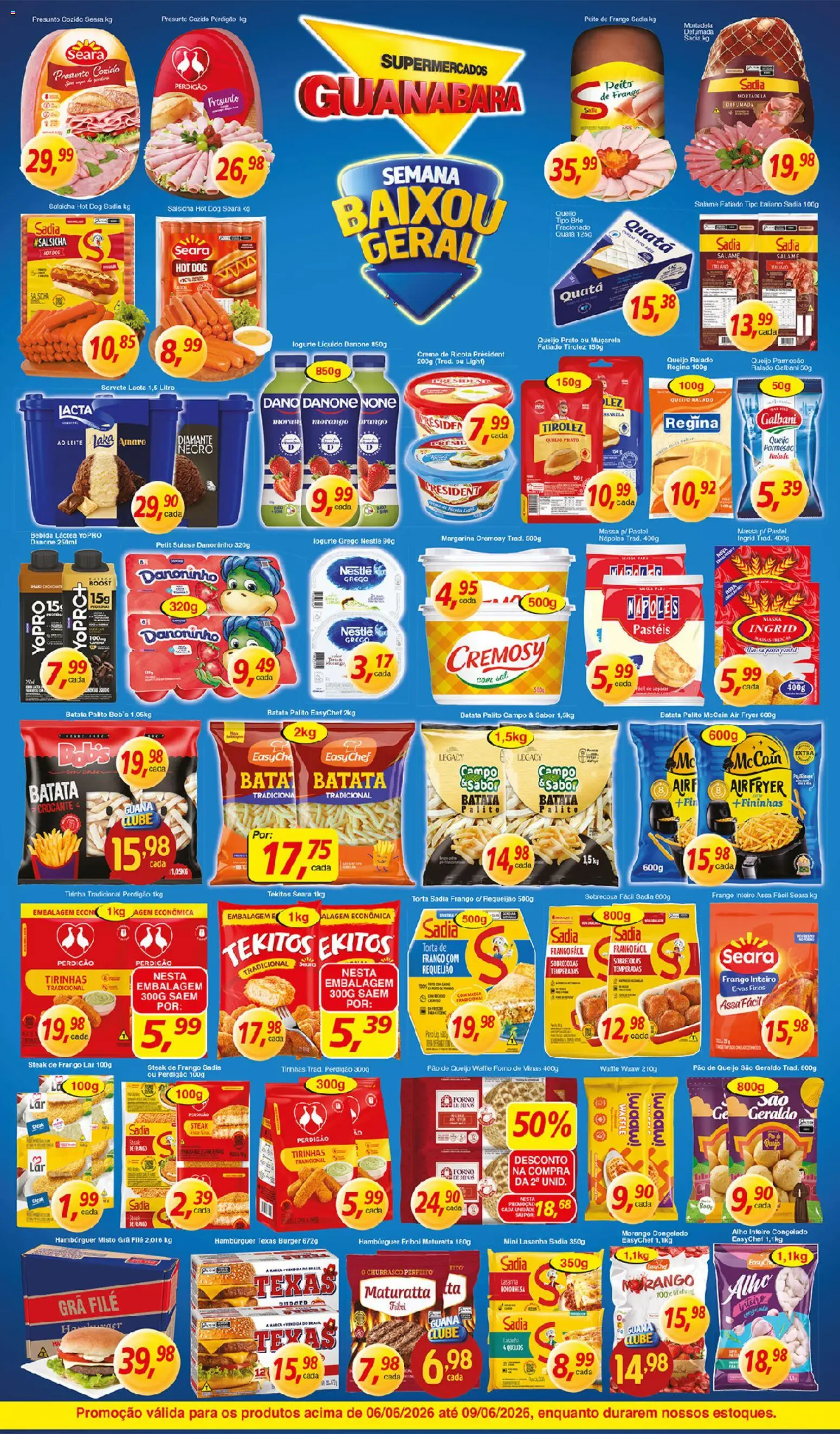 Supermercados Guanabara Folheto - válido de 06.06.2026 | Página: 8 | Produtos: Salsicha, Brie, Iogurte grego, Pão de queijo