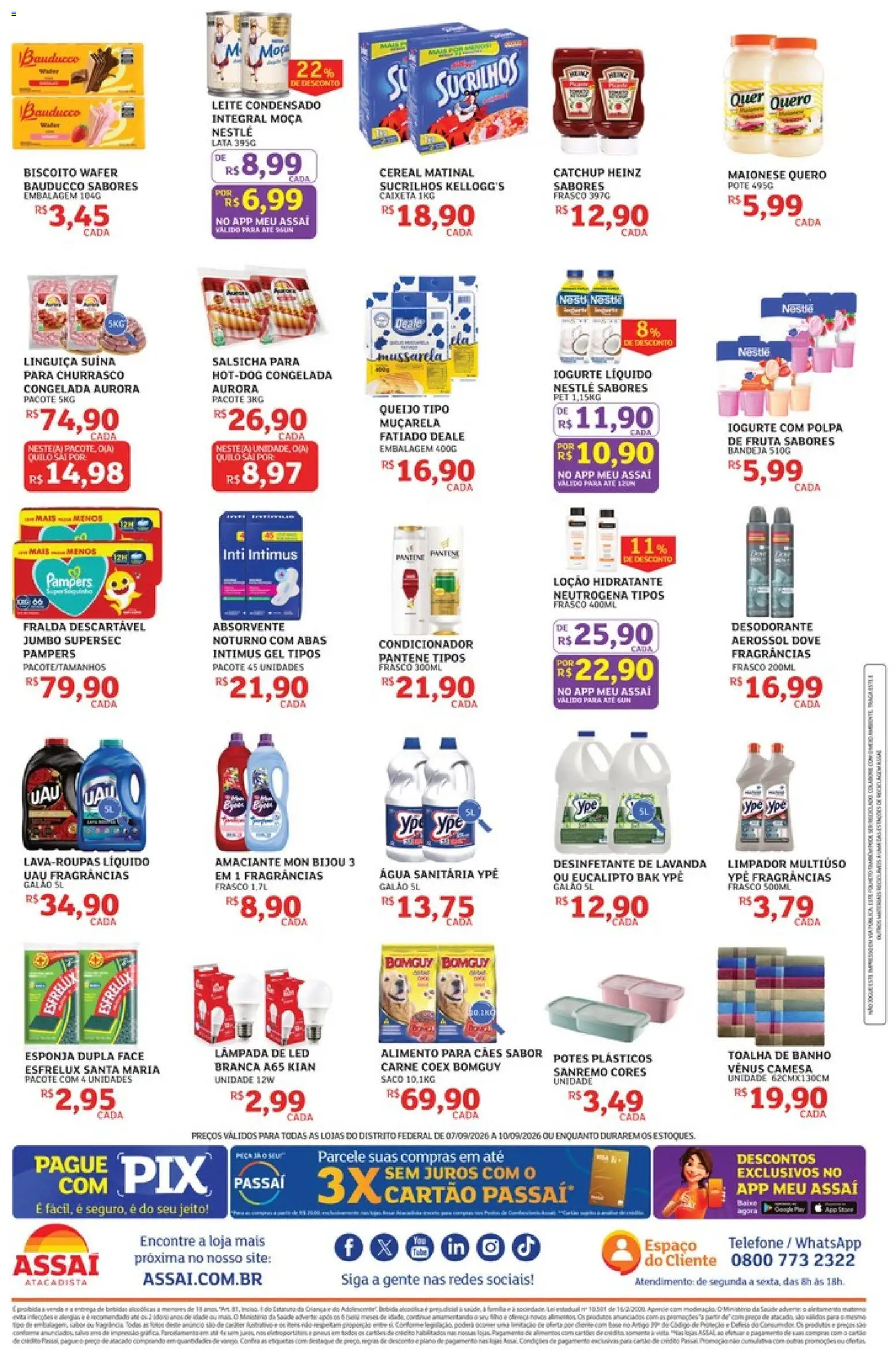 Assaí Atacadista Folheto - válido de 07/09/2026 | Página: 2 | Produtos: Lâmpada, Leite, Queijo, Mussarela
