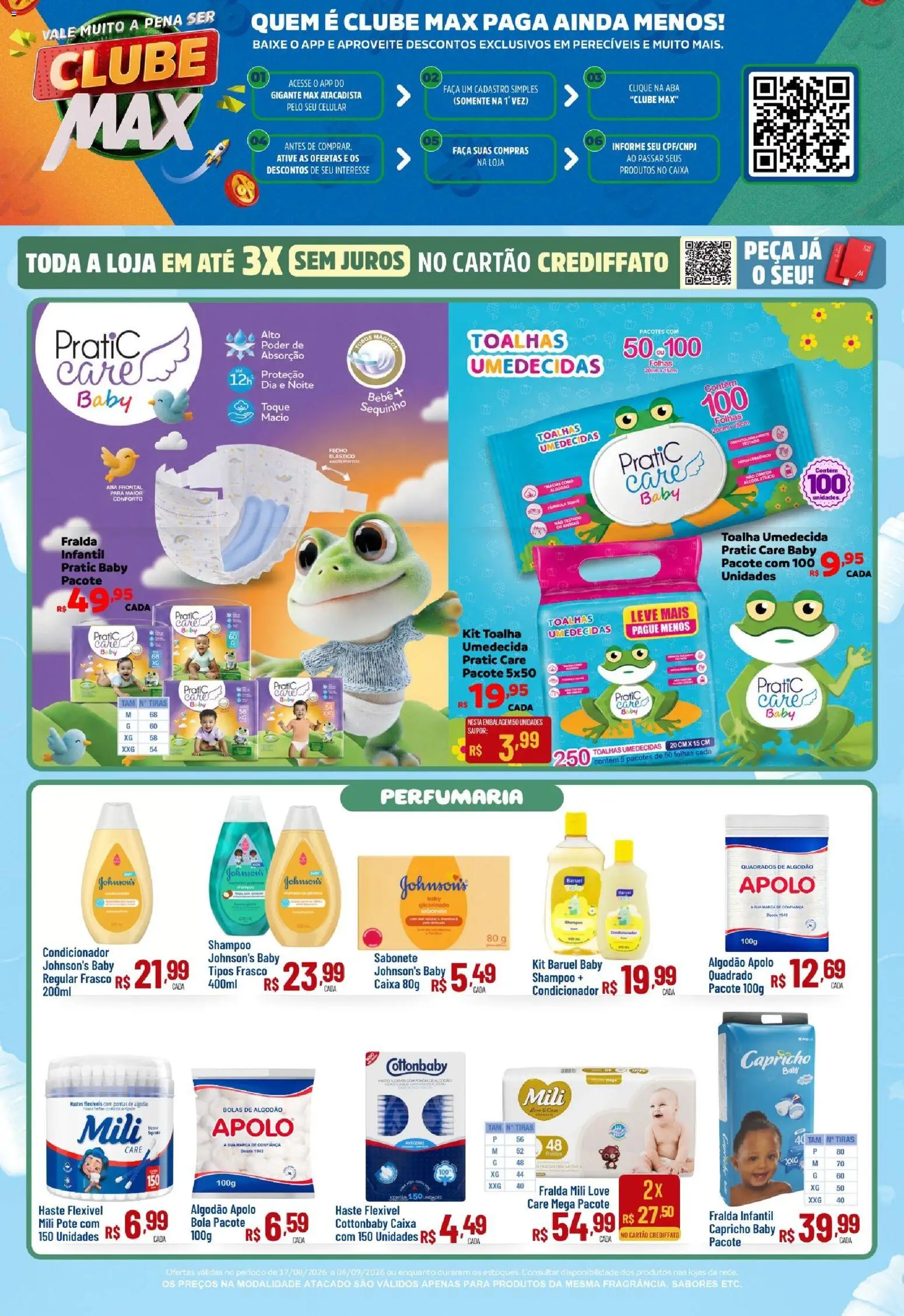 Max Atacadista Folheto - válido de 17/08/2026 | Página: 3 | Produtos: Álcool, Caixa, Faca, Toalha umedecida