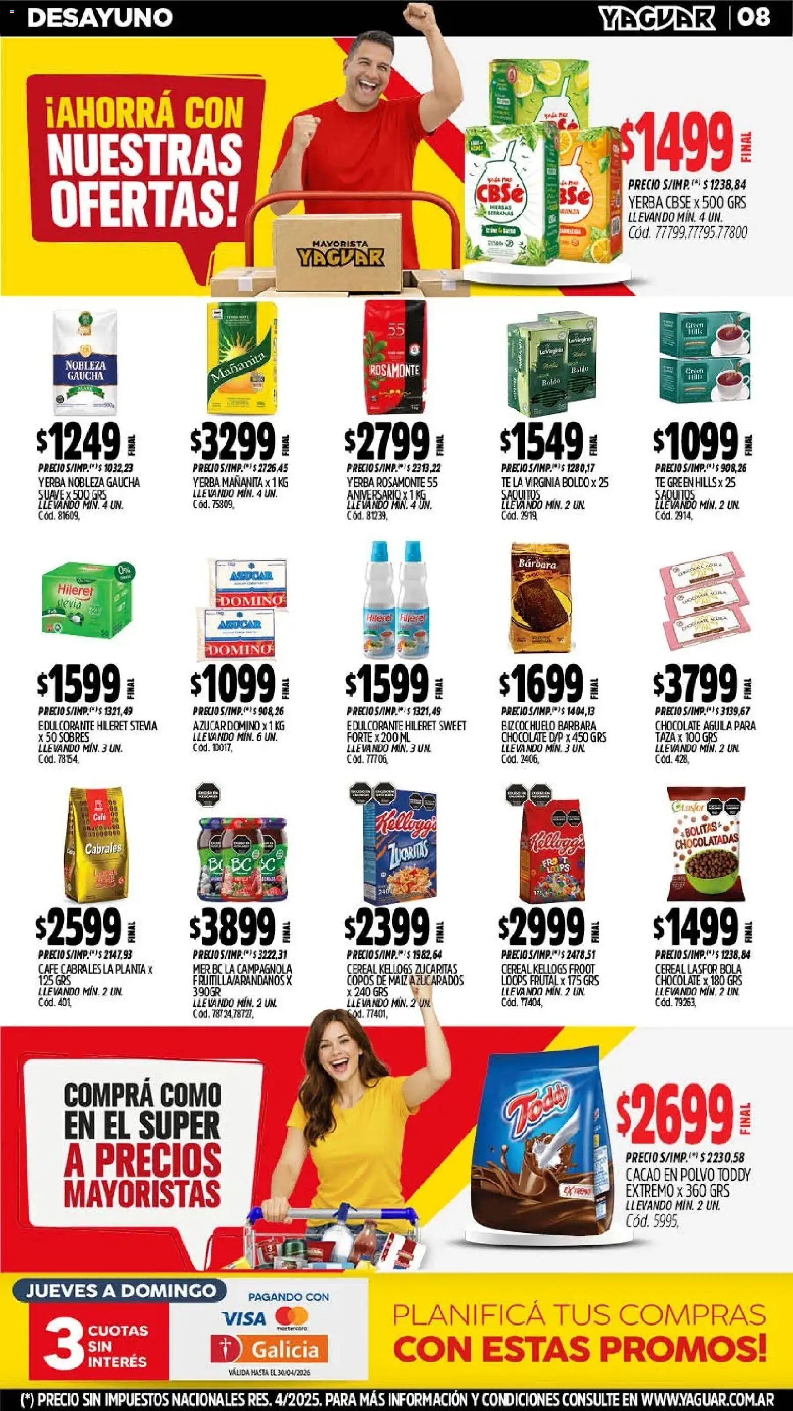 Yaguar - Oferta Semanal Misiones │ válido desde el 11.05.2026 | Página: 8 | Productos: Azucar, Yerba, Polvo, Planta